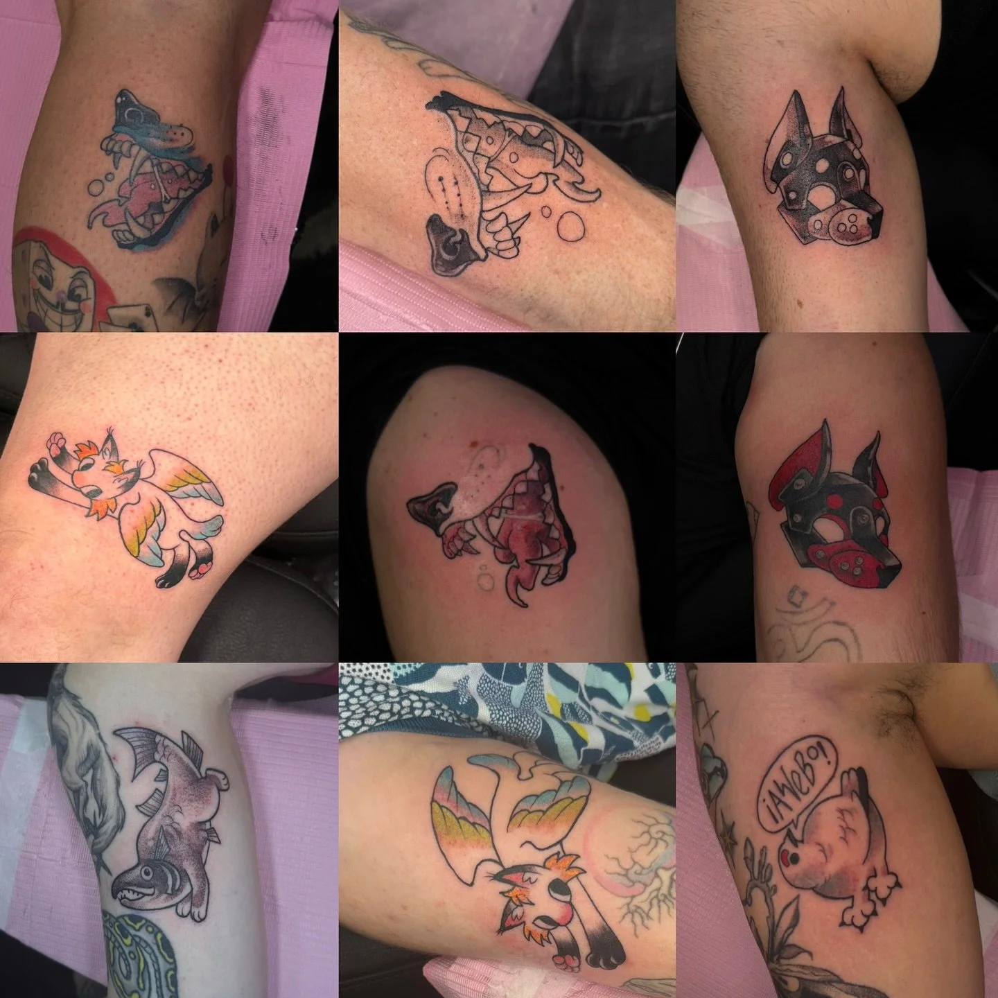 furry tattoo weekend recap version! i did ten tattoos on saturday as part of our inaugural event so i&rsquo;ve been a little wiped 😮&zwj;💨 but i hope everyone had fun! if you missed your chance to get some of our furry flash&hellip; definitely reac