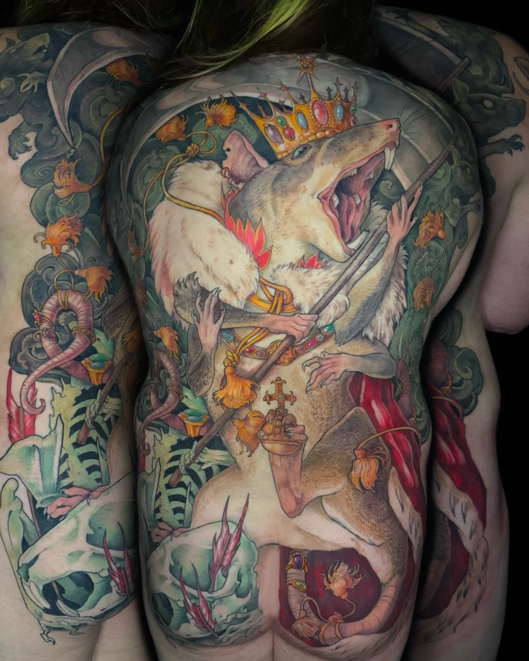 i finished my first back piece the other day&mdash; huge shout out to shadii for being my first, i couldn&rsquo;t ask for a better client to sit for such a huge undertaking! 

this was 11 sessions ranging from 3-8 hours per session; we did a prorated