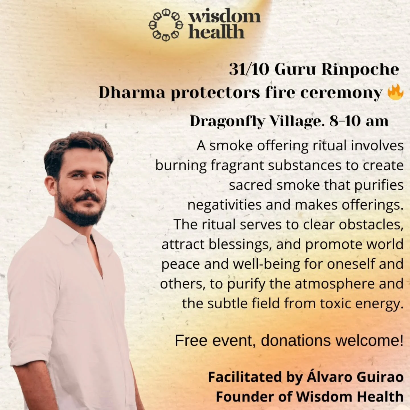 🔥 Dharma Protectors Fire Ceremony &amp; Smoke Offering Ritual in Ubud! 🔥

Join us this Friday, October 31st, for a powerful and purifying Fire Ceremony and Smoke Offering Ritual &ndash; a truly unique way to celebrate Halloween in Bali! ✨

Experien