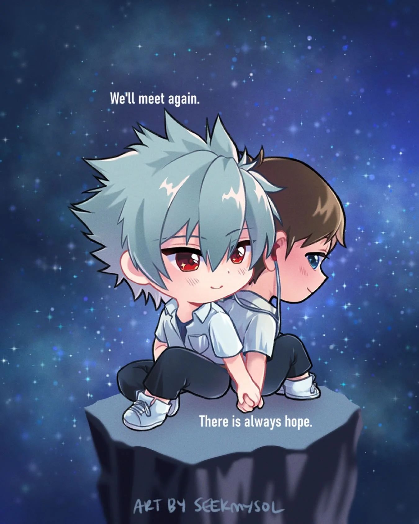 Have you heard about the new Eva project written by Yoko Taro? I&rsquo;m so so excited!! Also, this will be coming soon as a keychain.
.
.
#evangelion #kawoshin #kaworunagisa #shinjiikari