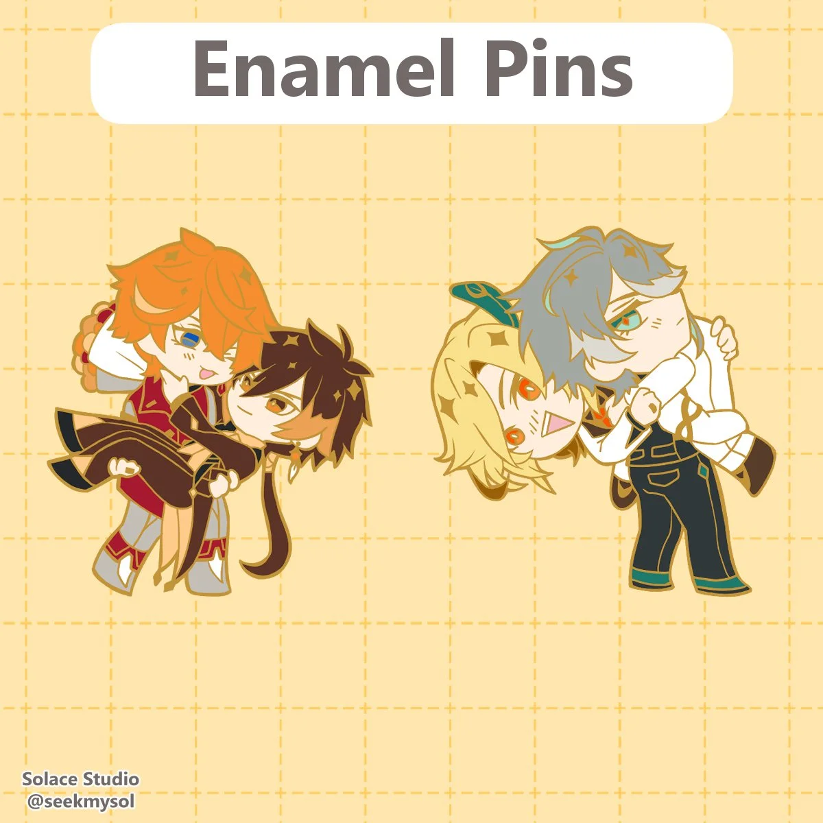 Genshin Impact OTP Enamel Pins