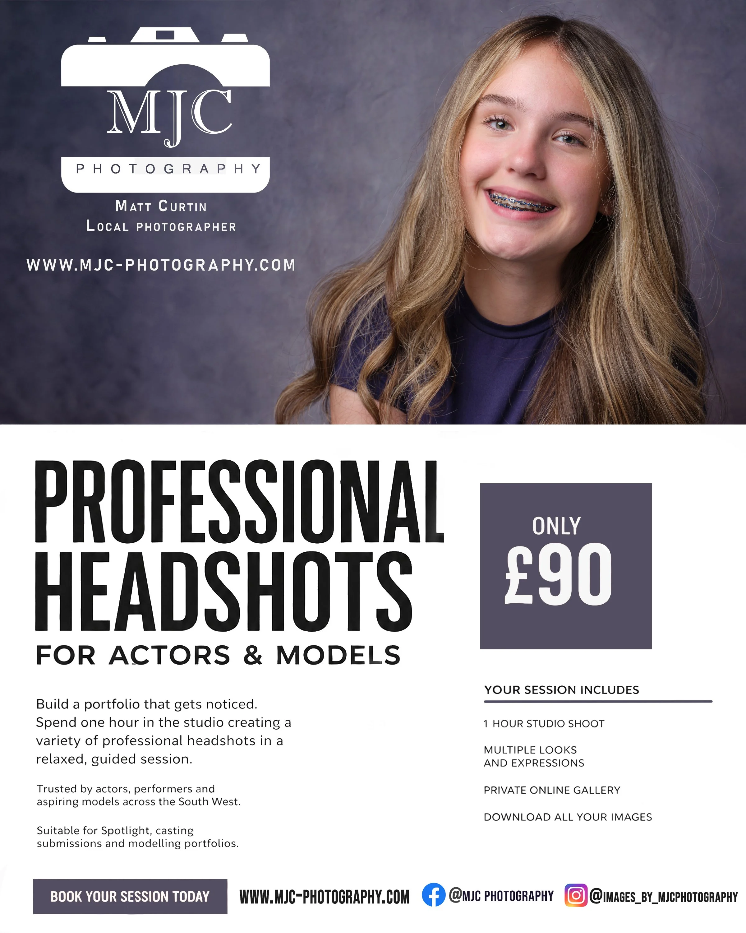 Headshot photoshoot 2pm 1st November