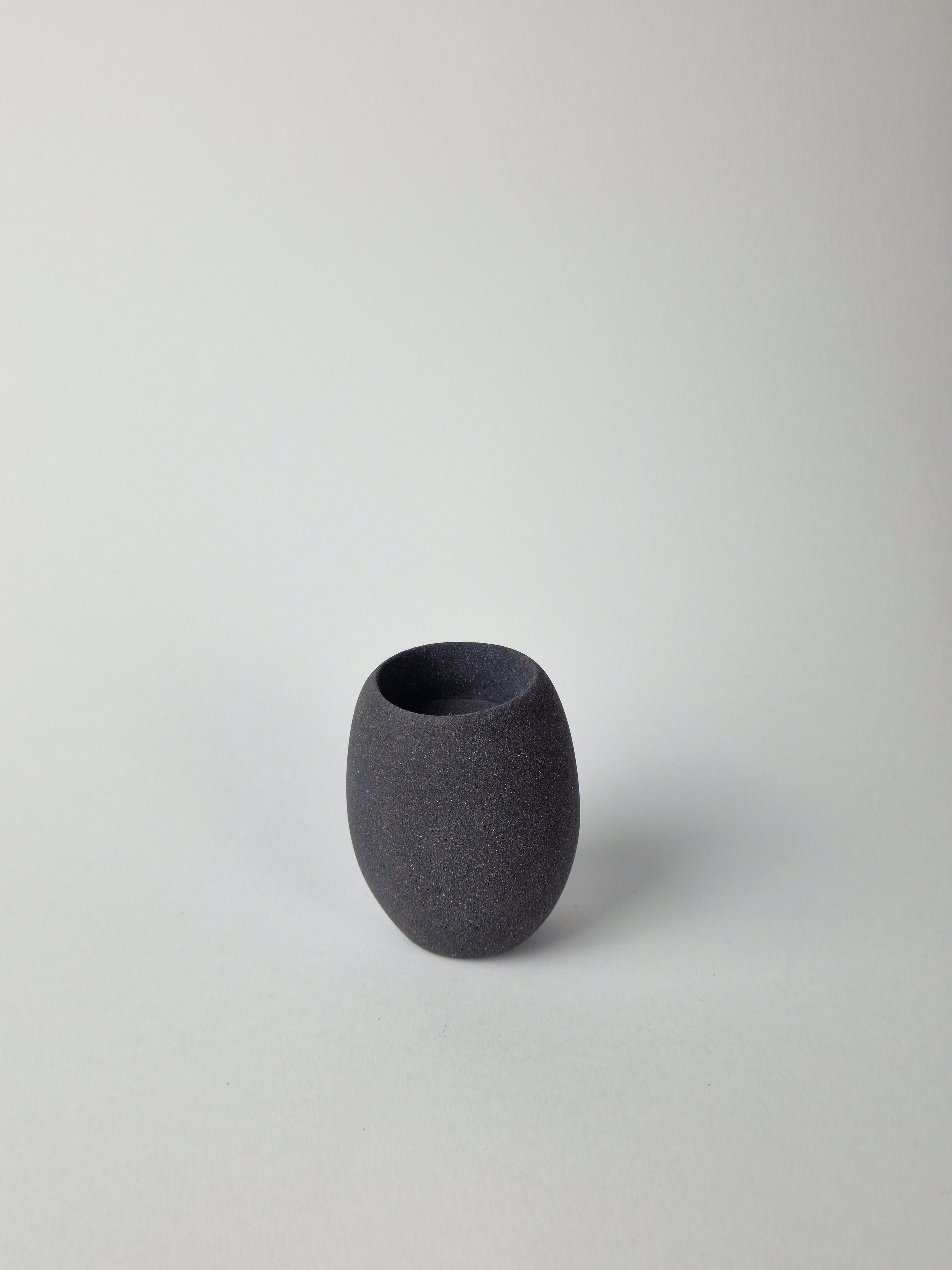 Oval Tealight Holder, Charcoal Collection