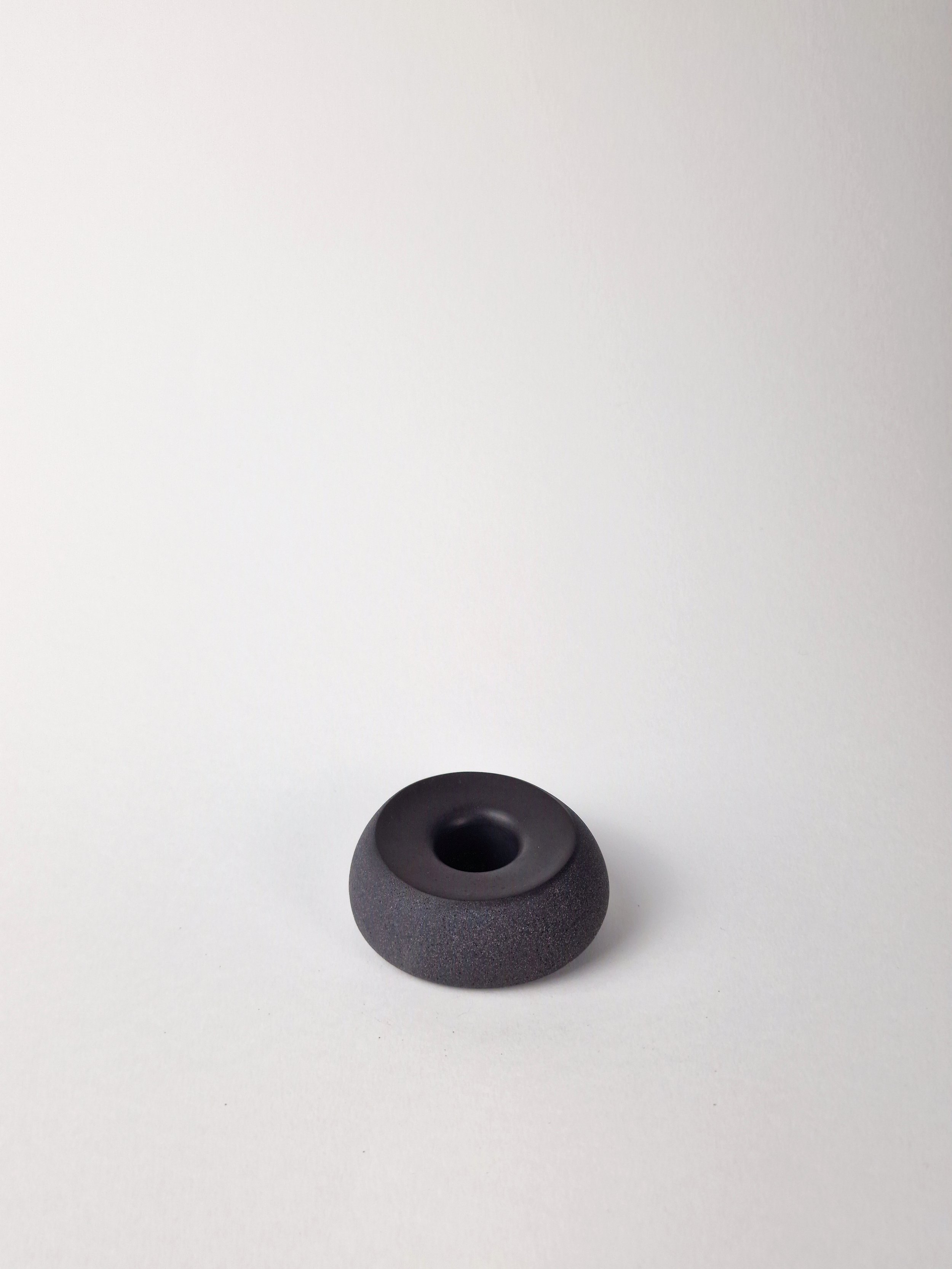 Short Candleholder, Charcoal Collection