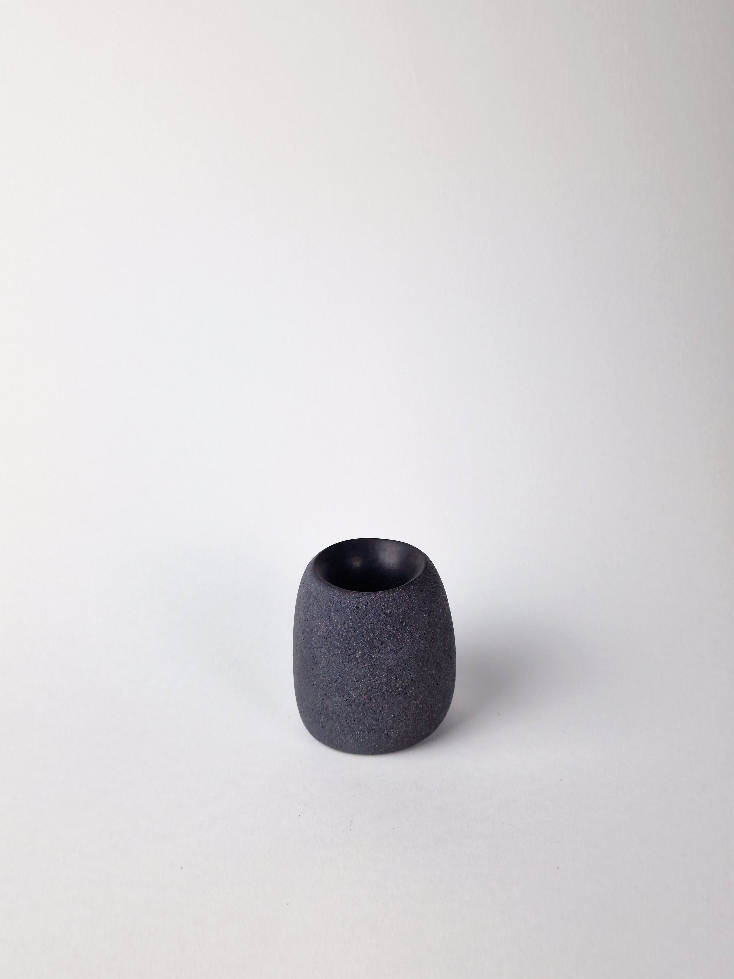 Tall Candleholder, Charcoal Collection