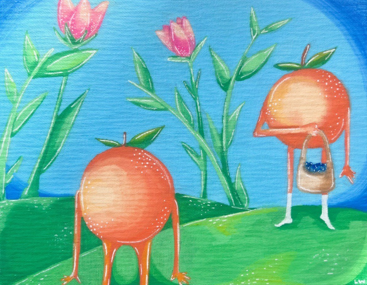 Lindsey White, "How Appealing", 2022. Paint marker on canvas board, 8'x10'