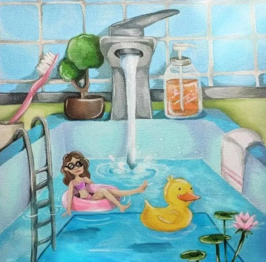 " Splash Zone", 2021, Acrylic on canvas. 