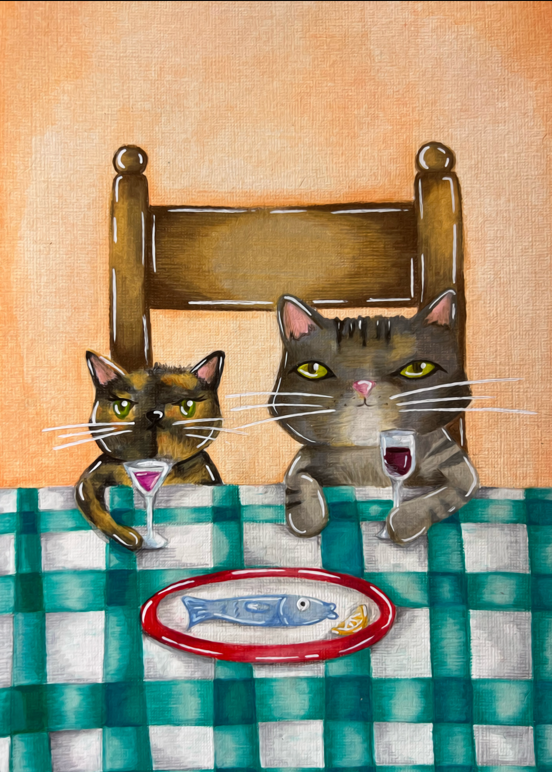 "Fine Dining", 2025, Watercolor and ink. 
