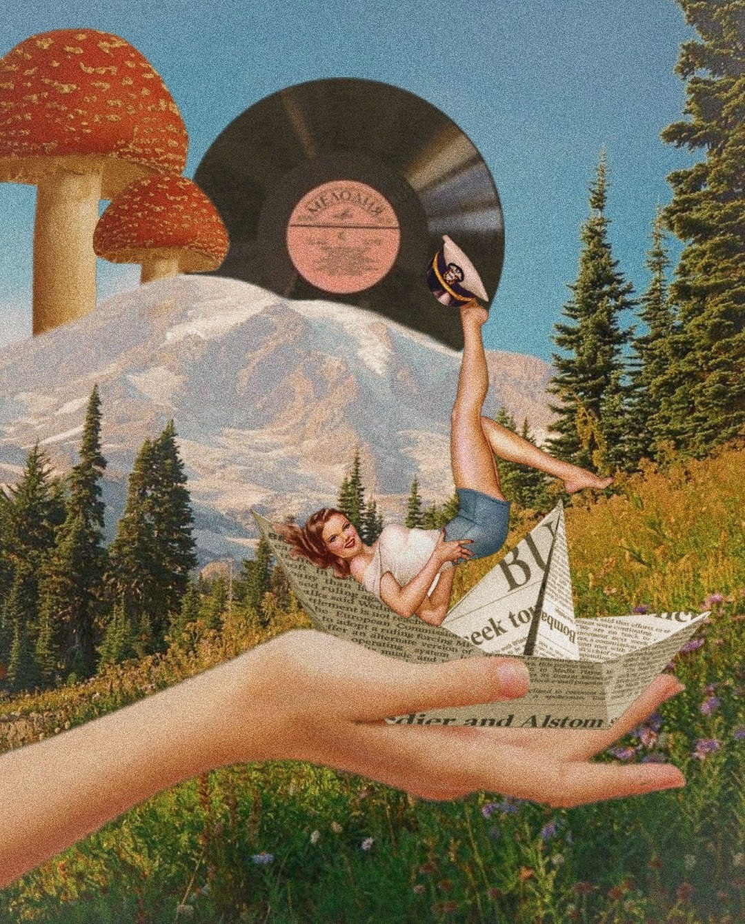 Lindsey White, "Rocky Mountain Dreamscape", 2022. Digital collage.