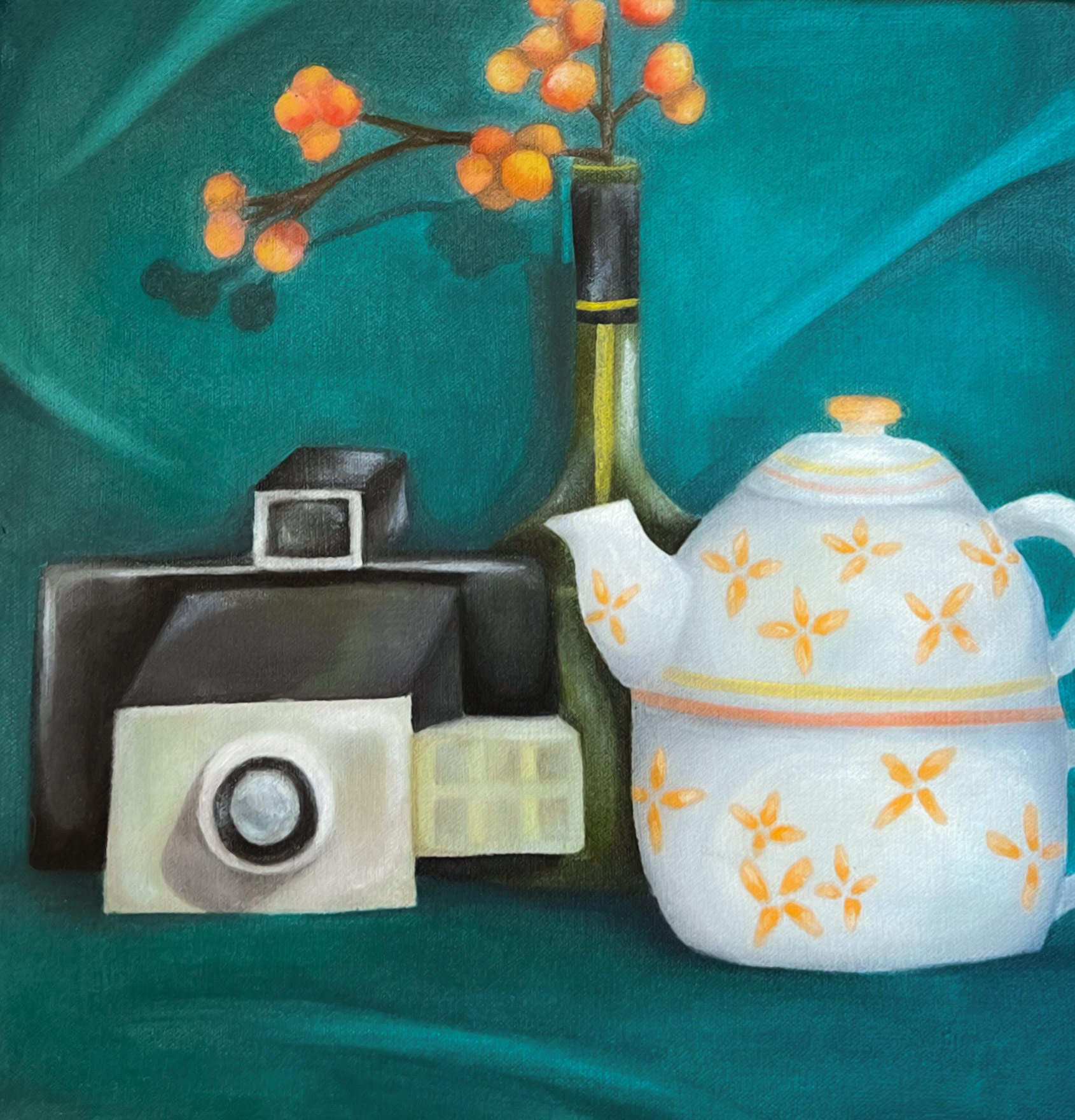 Lindsey White, "Still Life", 2023. Oil on canvas, 10x12"