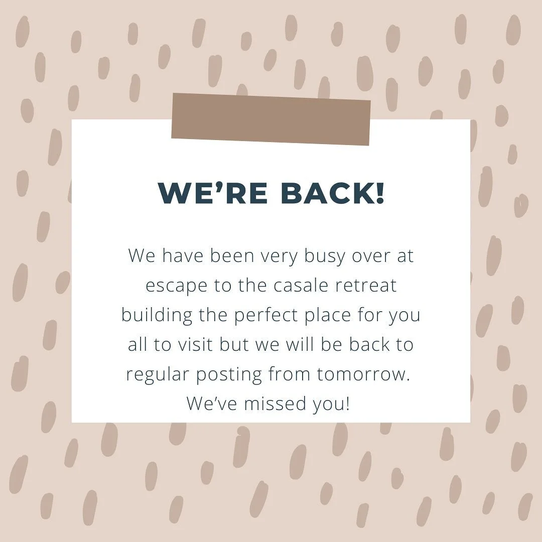 WE&rsquo;RE BACK!!
We have been so busy since beginning the renovation of @escape_to_the_casale_retreat and have really neglected this account but we will be back to regular posting from tomorrow