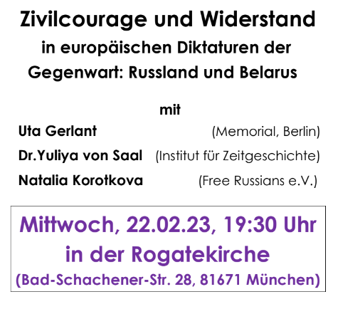 “Ziviler Widerstand in Russland und Belarus - Gedenkveranstaltung am 22. Februar”