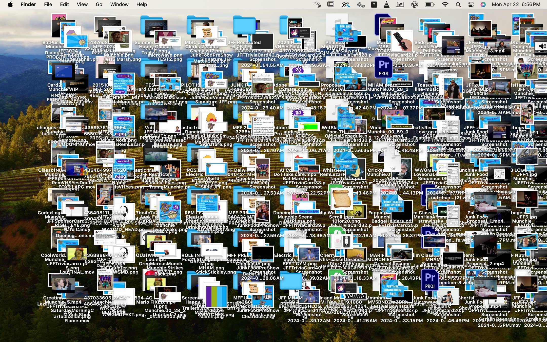 Now that the festival is over I can finally clean my desktop.

&quot;Your desktop is giving me anxiety.&quot; - Marin
