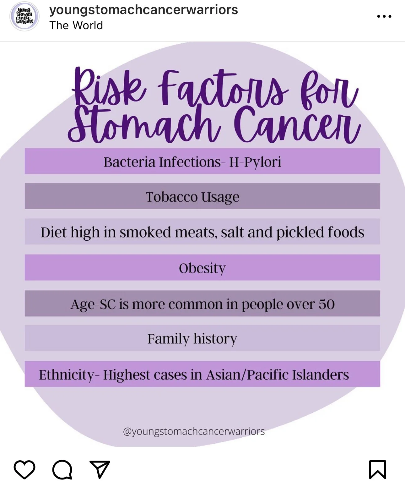 Account Stomach Cancer Sister (Content Creation) — Andrea Mejia