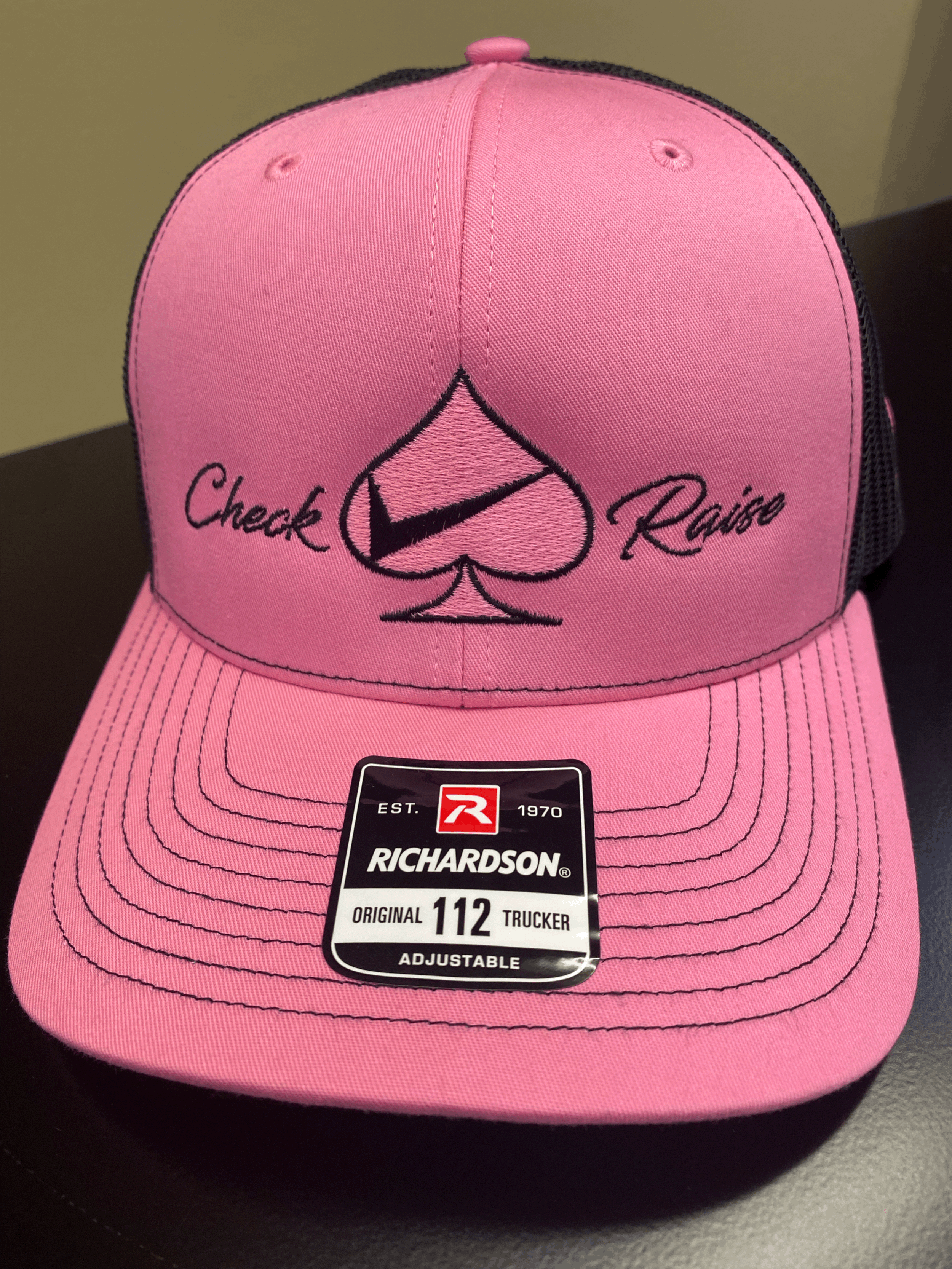 Pink & Black Trucker Hat with Black/Pink Logo - Breast Cancer Awareness