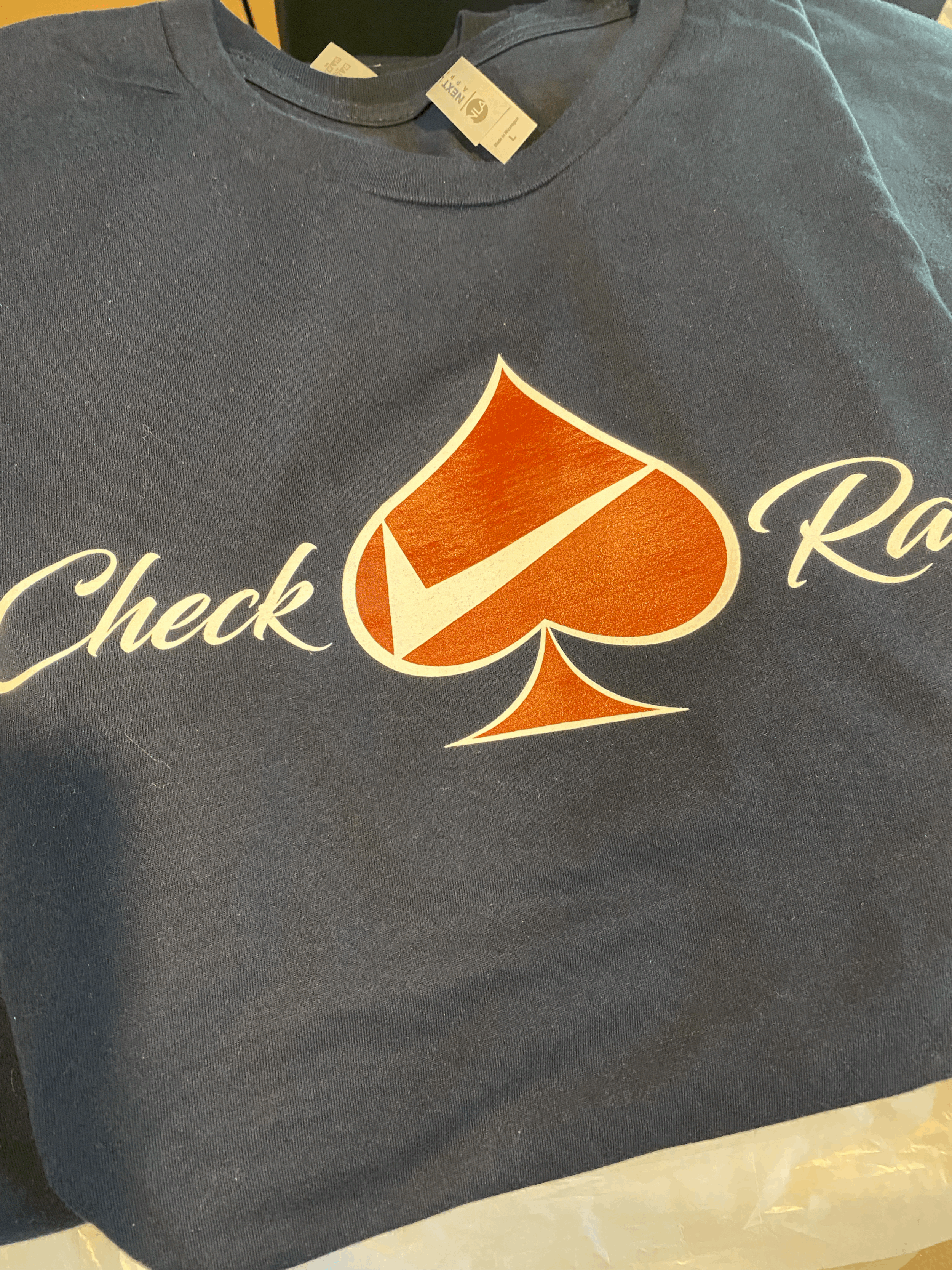 Navy T-Shirt with Red Logo