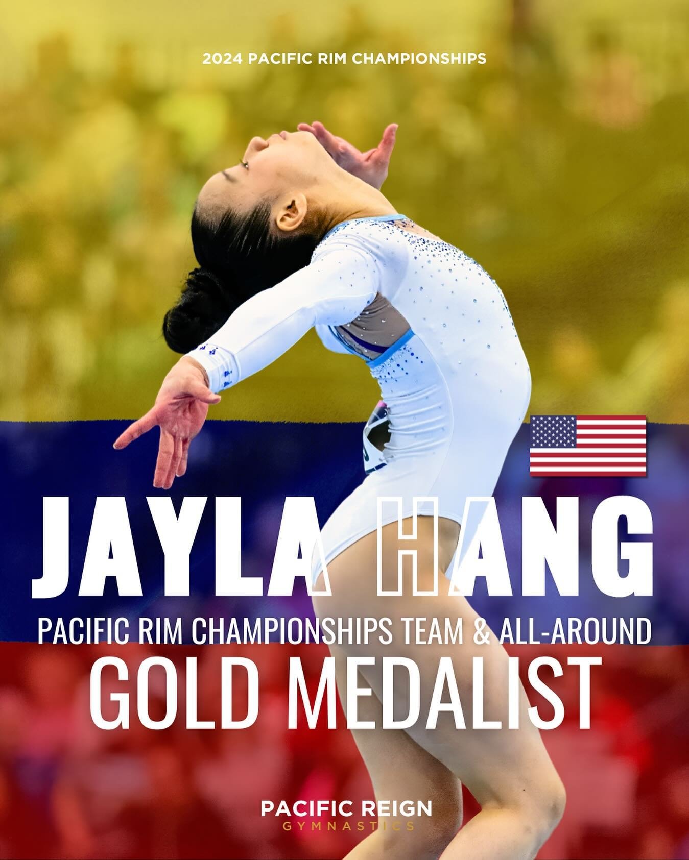 𝗝𝗮𝘆𝗹𝗮 𝘄𝗶𝗻𝘀 𝗚𝗢𝗟𝗗 𝗶𝗻 𝗖𝗼𝗹𝗼𝗺𝗯𝗶𝗮!🇨🇴

In addition to a team gold medal for Team USA, Jayla Hang earns the gold medal in the all-around competition at the Pacific Rim Championships in Cali, Colombia! Scoring two scores over 14 and r