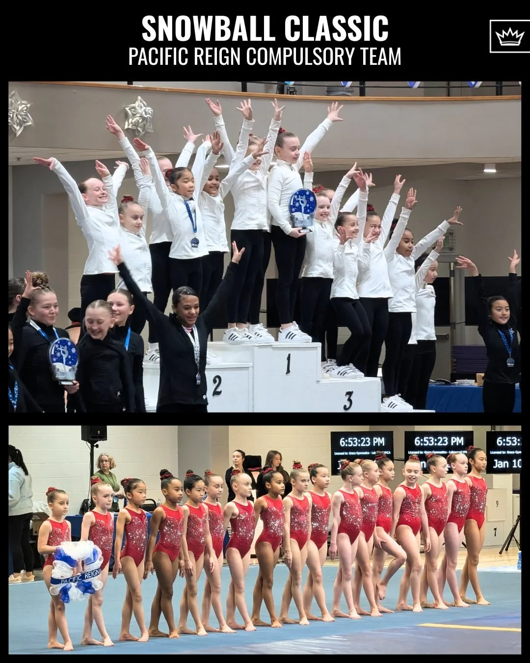 Our compulsory squads had a great weekend at the Snowball Classic in Lakewood, WA this past weekend!☃️✨

Lots of podium moments and tons of small wins just getting out on the competition floor for the first time this season! Way to go Level 3-5!! We 