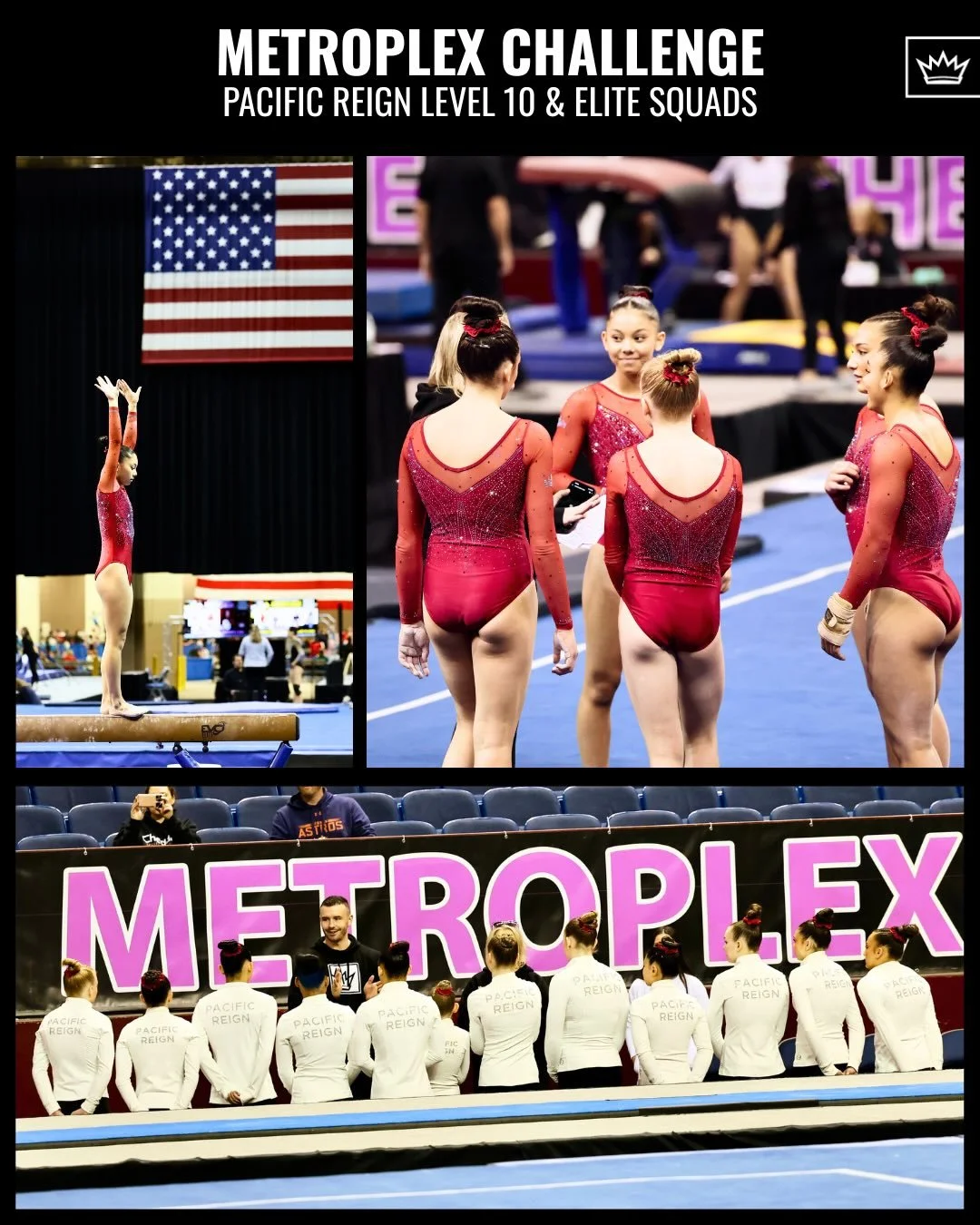 Fun times in Fort Worth at Metroplex Challenge this weekend with the Level 10 &amp; Elite squads!✨🤠

#Train2Reign👑