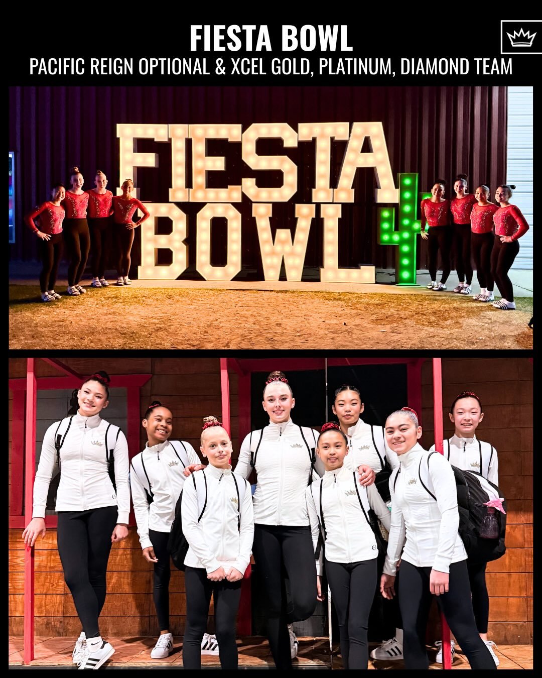 All smiles in the sun down in Arizona this weekend!☀️ Everyone had a blast competing at Fiesta Bowl! #Train2Reign👑