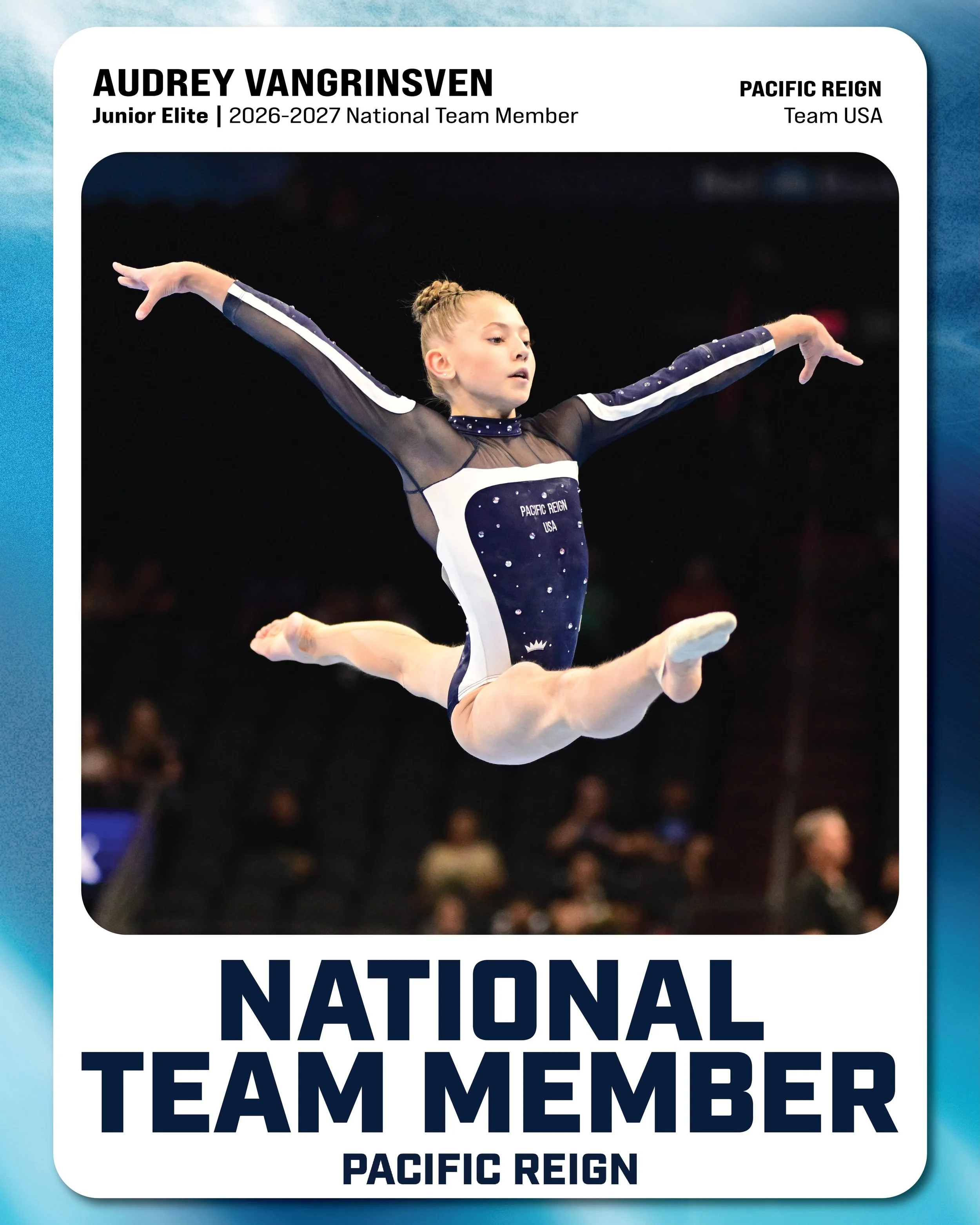 AUDREY VANGRINSVEN - 2026-2027 U.S. JUNIOR NATIONAL TEAM MEMBER!✨

Audrey went out and hit 8/8 routines in Phoenix at #XfinityChamps and was named to the Junior National Team following her performance! We couldn&rsquo;t be more excited for you @audre