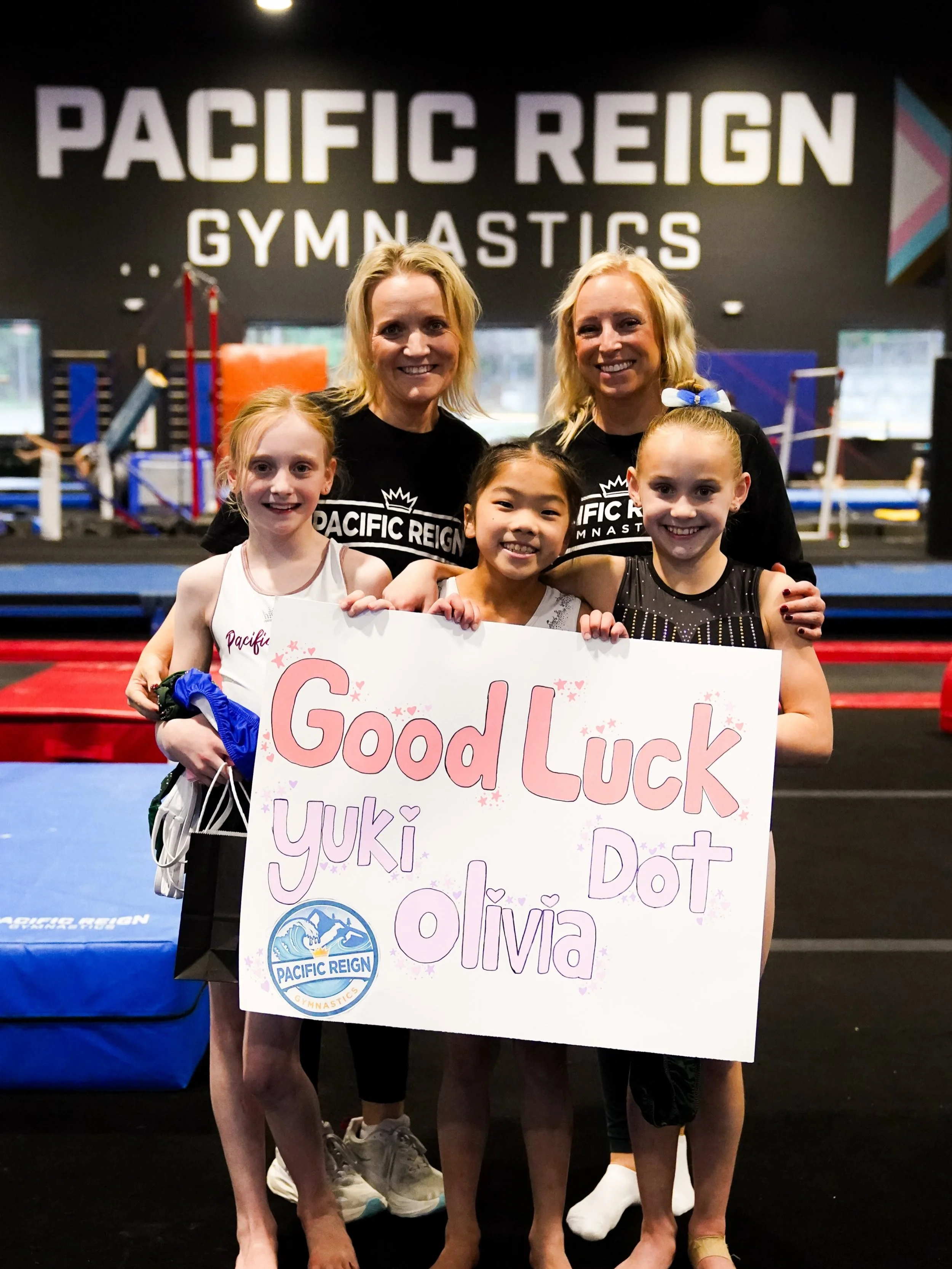 TOPS Testing send off celebration tonight for Dot, Olivia and Yuki!✨

They have qualified, worked SO hard in the gym, and now it&rsquo;s time to shine! Can&rsquo;t wait to watch them crush it in Kansas City! Go get &lsquo;em! #Train2Reign👑