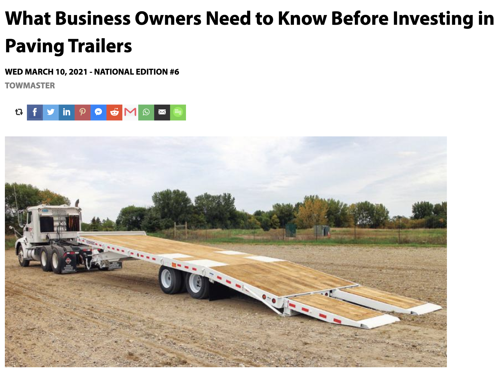What Business Owners Need to Know Before Investing in Paving Trailers