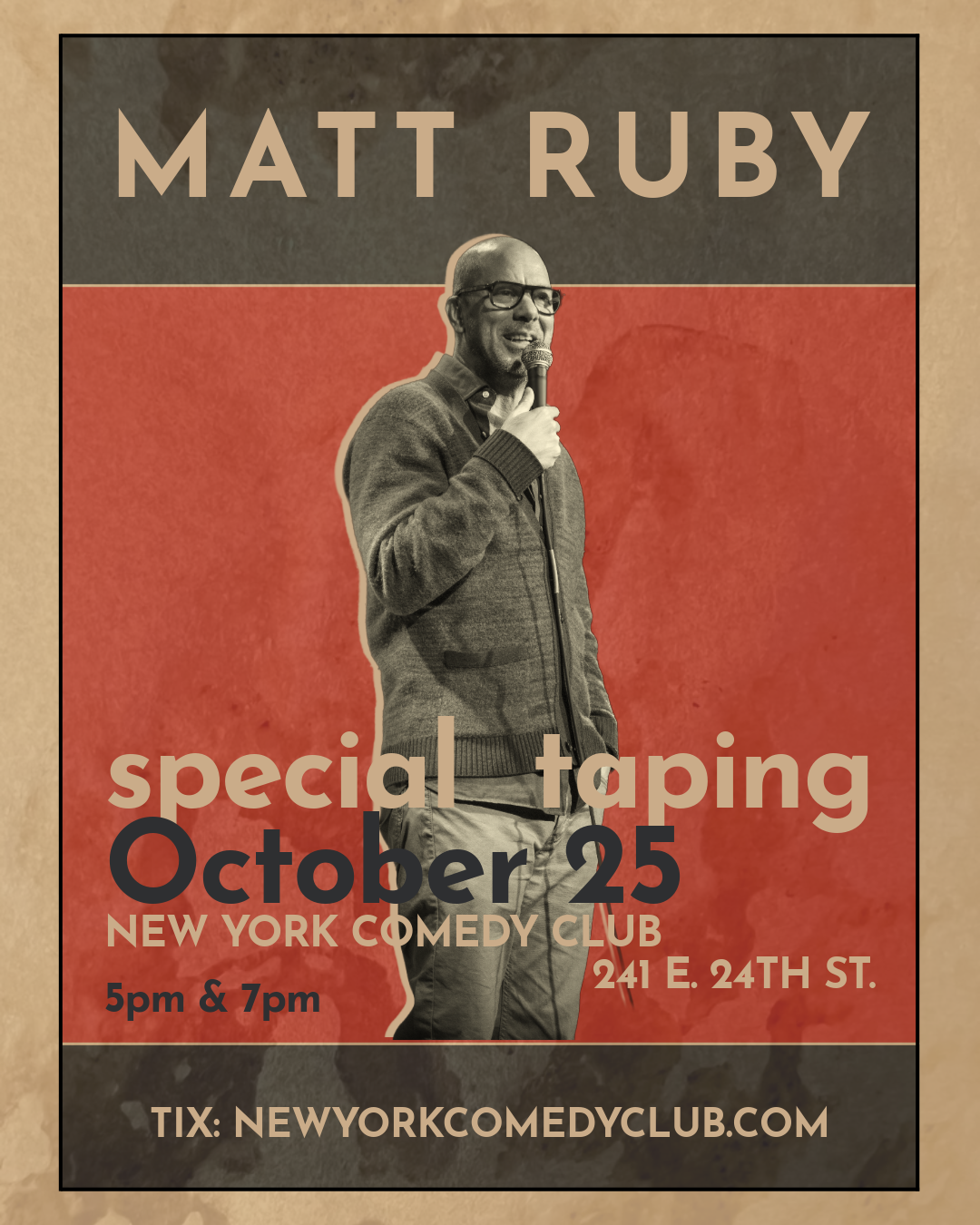 Live special taping in NYC
