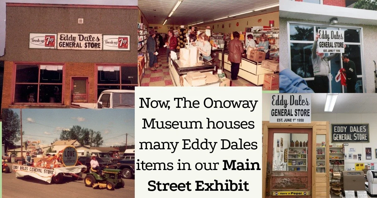 Exhibit Feature: Eddy Dales General Store

In 1942,  Eddy Dales worked in Mr. Ledger&rsquo;s grocery store. This is where his love for the grocery business started, and where he met his future wife, Dorothy. Along with Dorothy and Eddy, their eight c