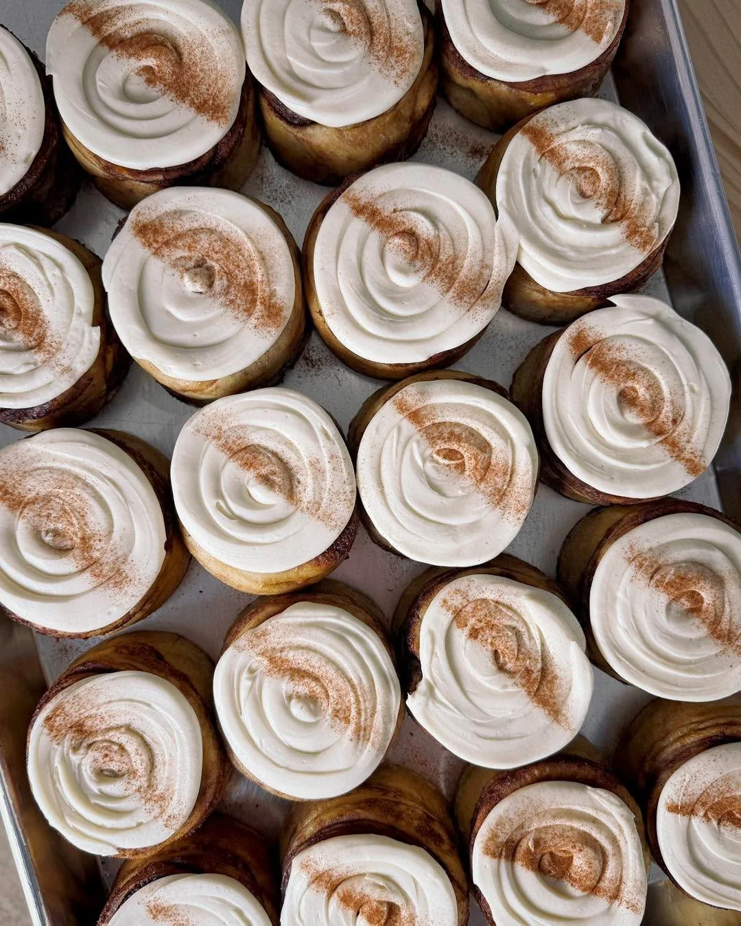 Cinnamon Scroll Debate - vanilla glaze or cream cheese frosting? 🌀

A thin, crispy vanilla glaze that melts into every layer or a creamy, silky cream cheese frosting? When we first started at the markets I made them with a glaze, then later switched