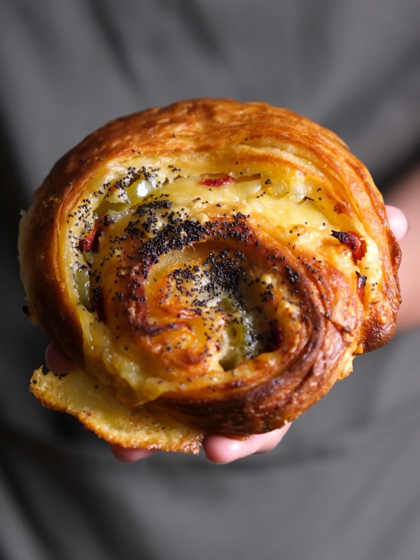 One of our best creations so far 😍
Jalape&ntilde;o Pepper Popper Croissant Wheel ❤️&zwj;🔥

It takes three full days to make these. Hand-laminated croissant dough, filled with our house-made savoury cream cheese, jalape&ntilde;os and red peppers. Fi