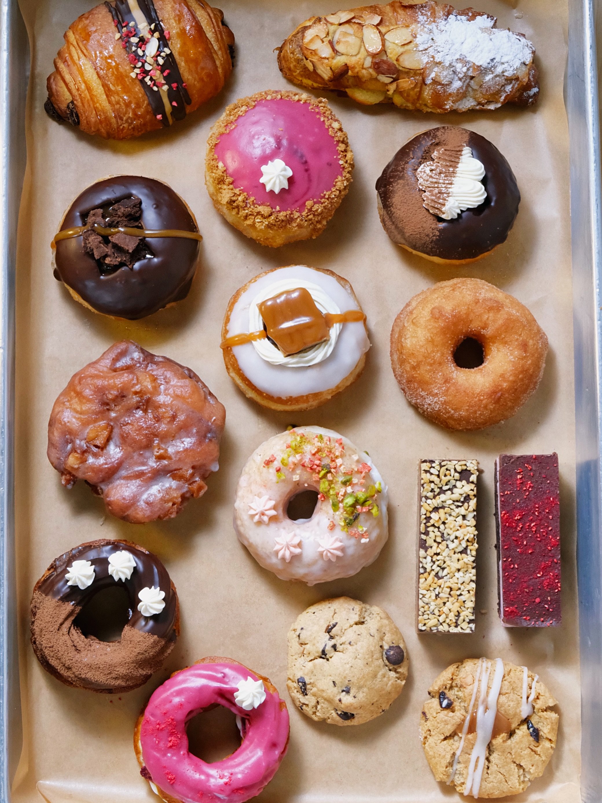 OUR CURRENT MENU ✨- This is what we&rsquo;ve been baking for July! 

&bull; PB &amp; J Pain Au Chocolat
&bull; Almond Croissant
&bull; Alfajor Donut
&bull; Boysenberry Cheesecake Donut
&bull; Banana Bread Salted Caramel Donut
&bull; Tiramisu Donut
&b