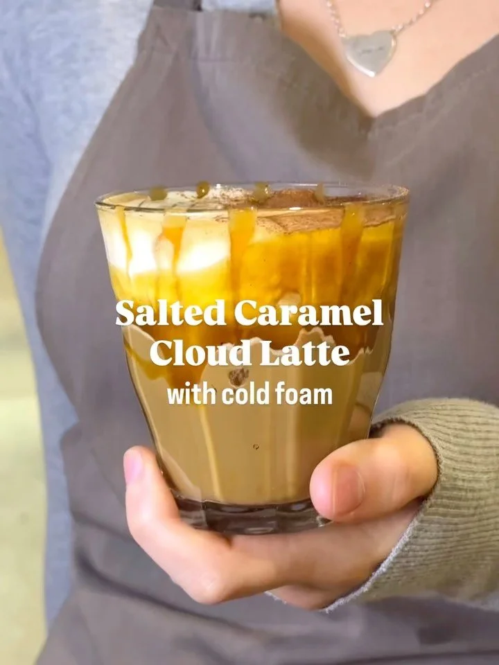 Watch us pour our 3 New Special Drinks! ☕✨

☁️ Salted Caramel Cloud Latte: Salted caramel, frothed milk, cold foam, and cacao dust
🍒 Cherry Matcha Latte: Matcha, house-made cherry syrup, and frothed milk
🌶️ Spicy Gingerbread Hot Chocolate: Spicy gi