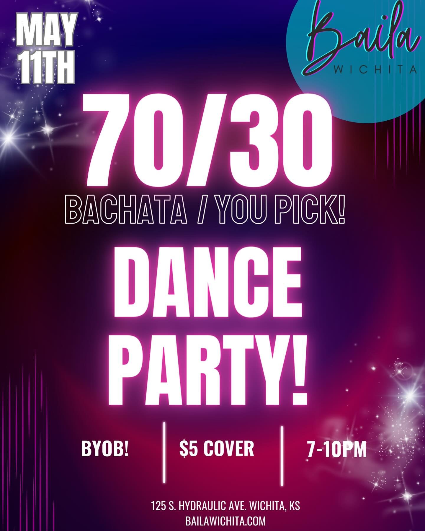 Join us THIS SATURDAY, 5/11 from 7-10pm at our studio social where we will be playing 70% Bachata and 30% other genres!

Entry is $5 and includes a Bachata lesson with Hannah!
&bull;
&bull;
7-8pm Beginner Bachata lesson with Hannah
8-10pm Social danc