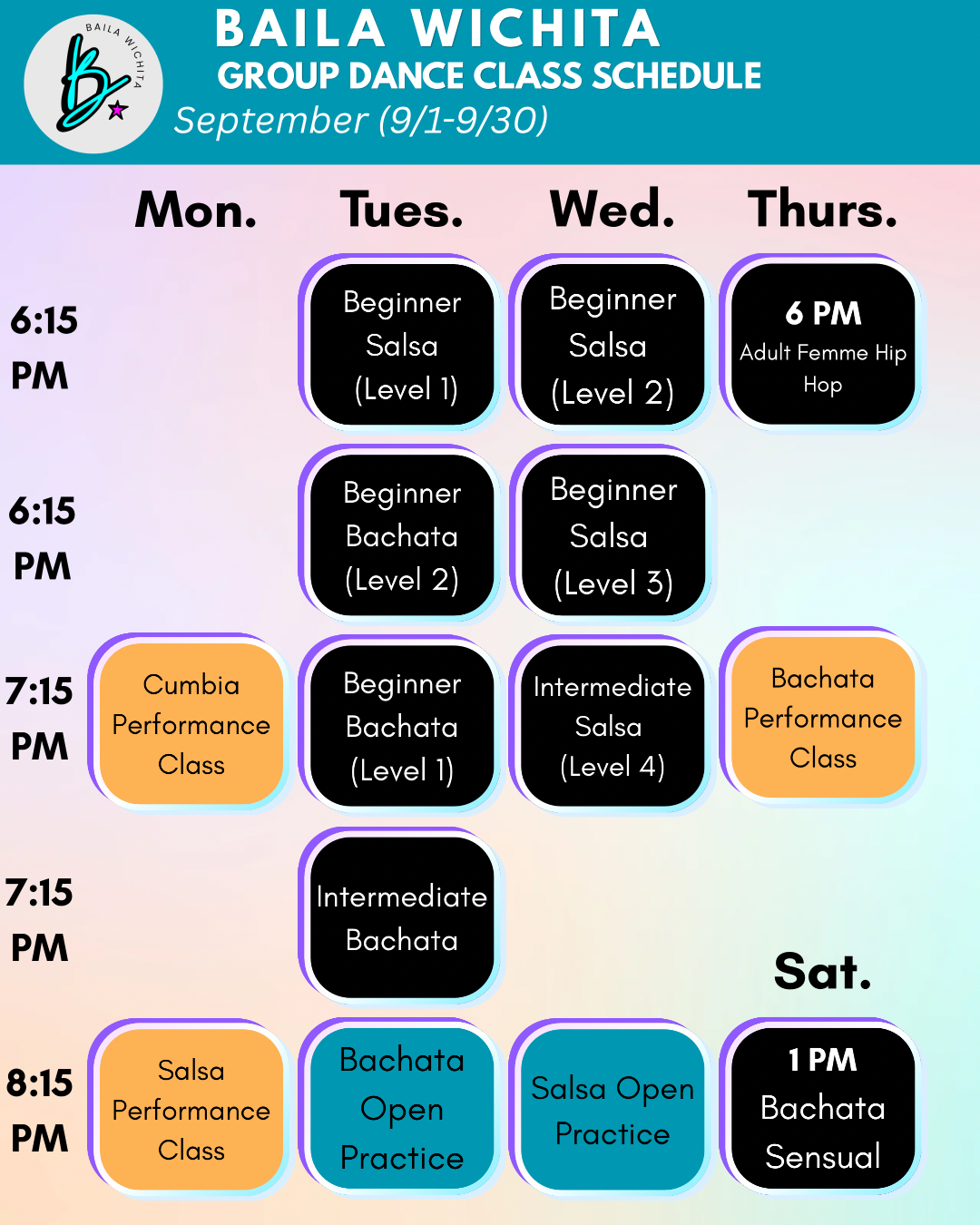 September class schedule