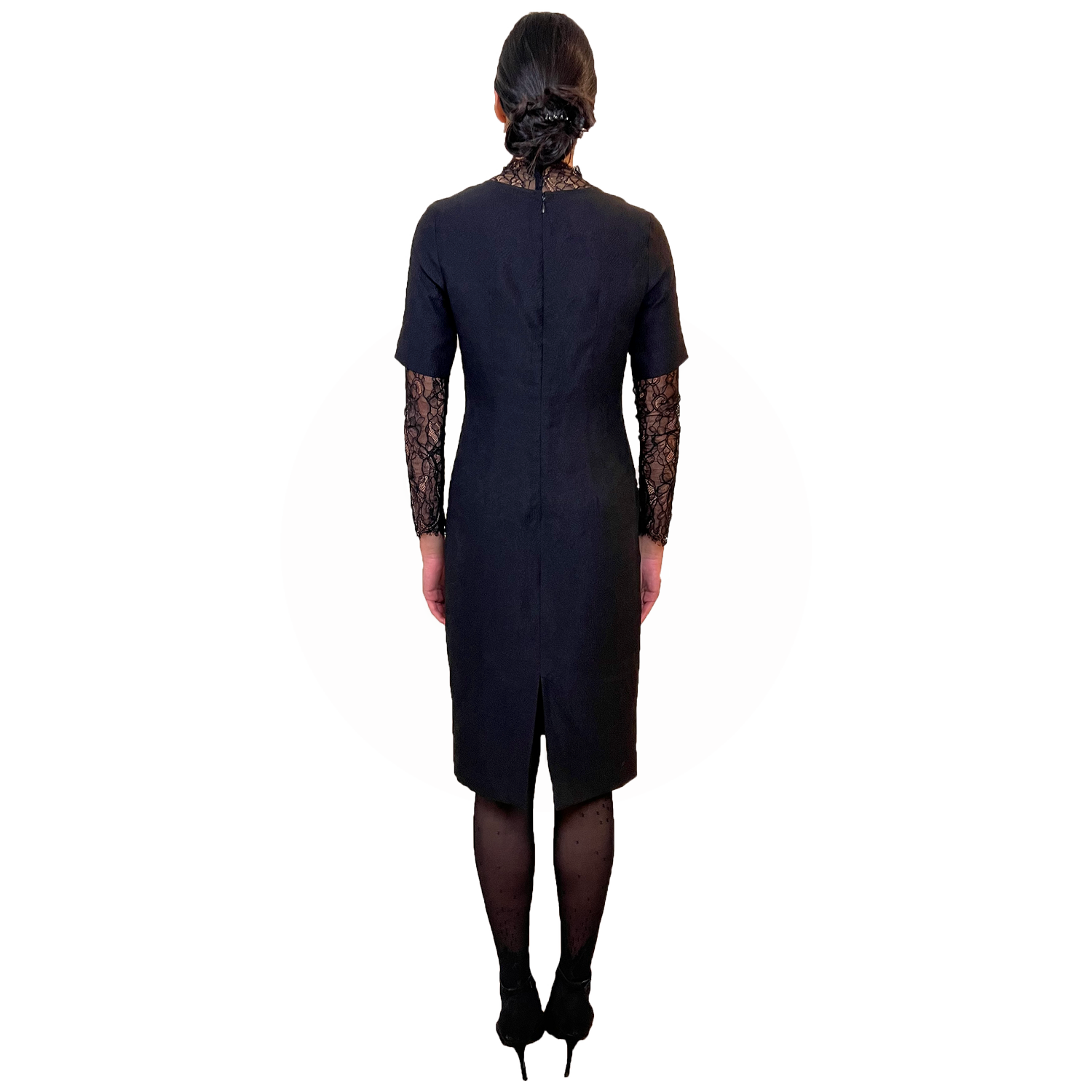 black silk dress australia Black Silk Satin Slip Dress, Midi Length With Slit, Adjustable Straps