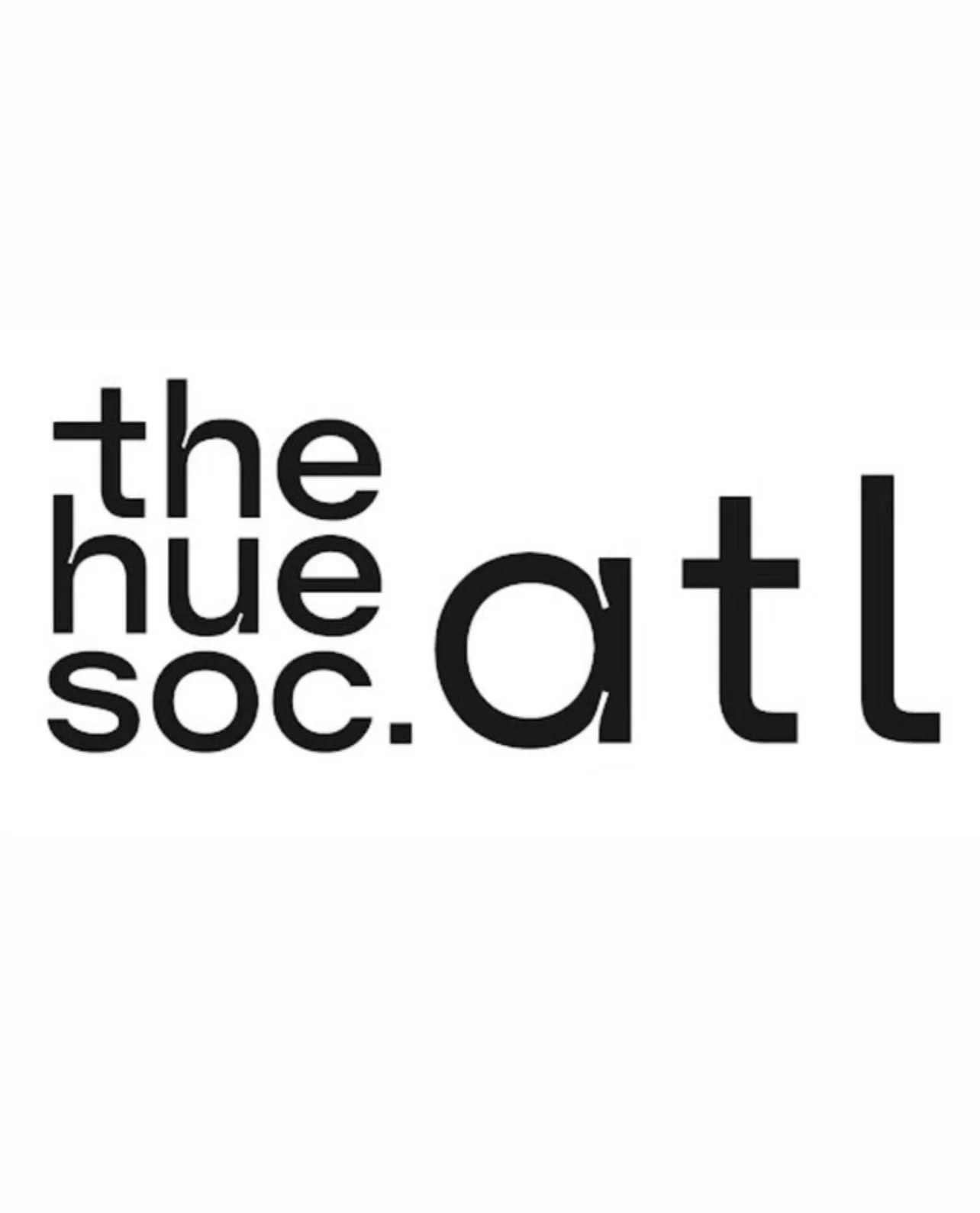 Logo for The Hue Society with black text on a white background.