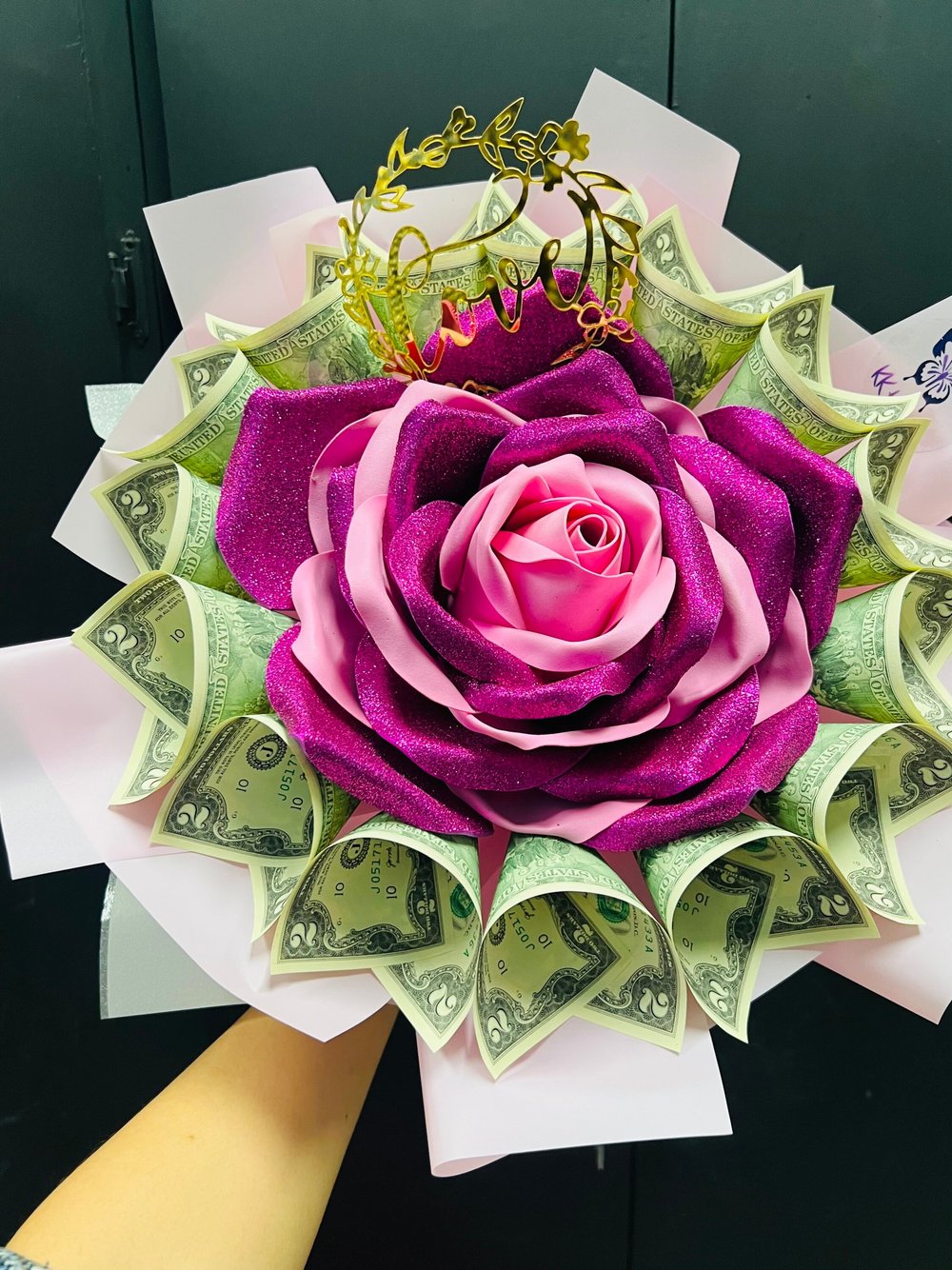 Bouquet of money and roses