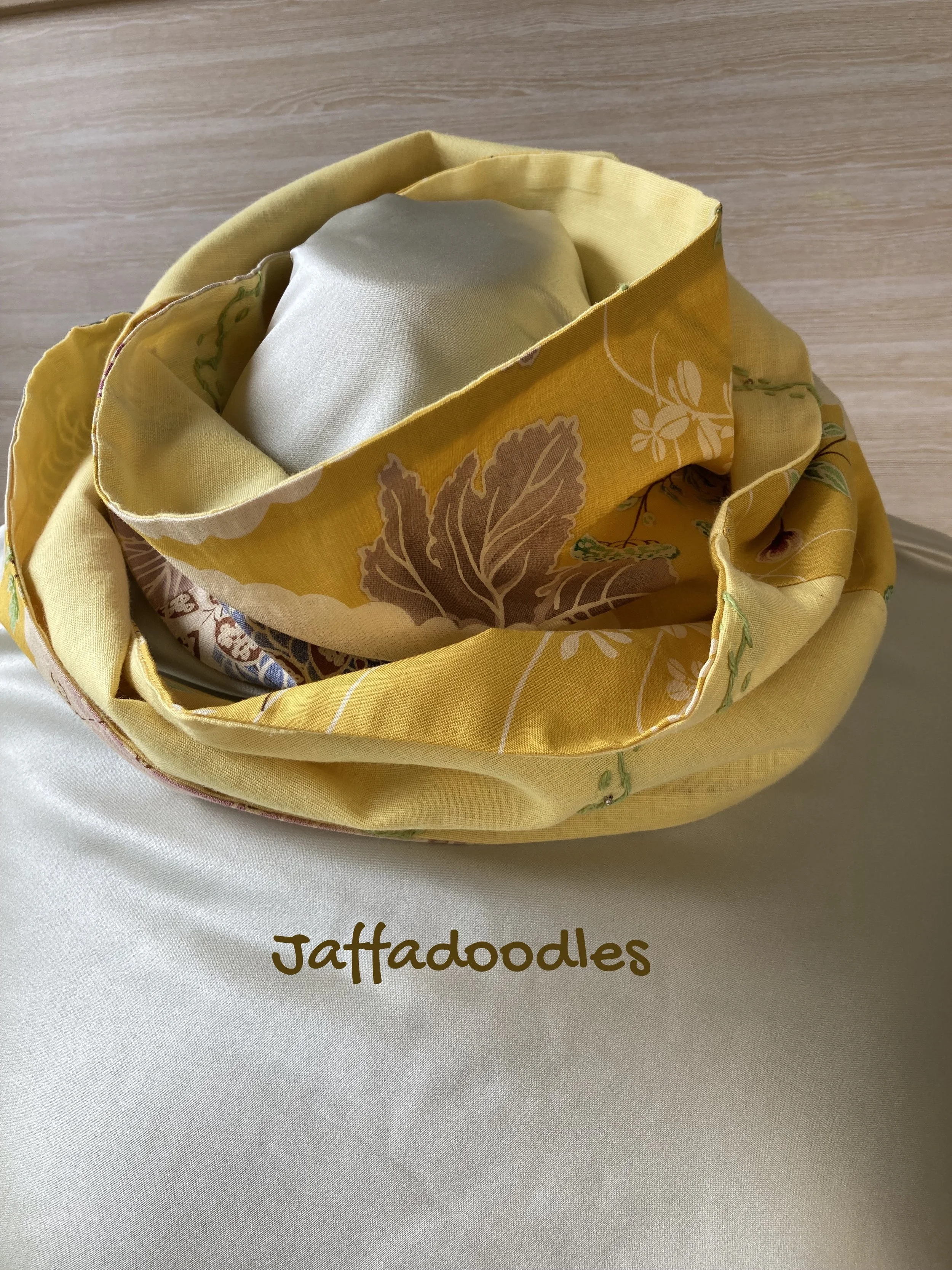 Lemon/yellow mobius scarf.
