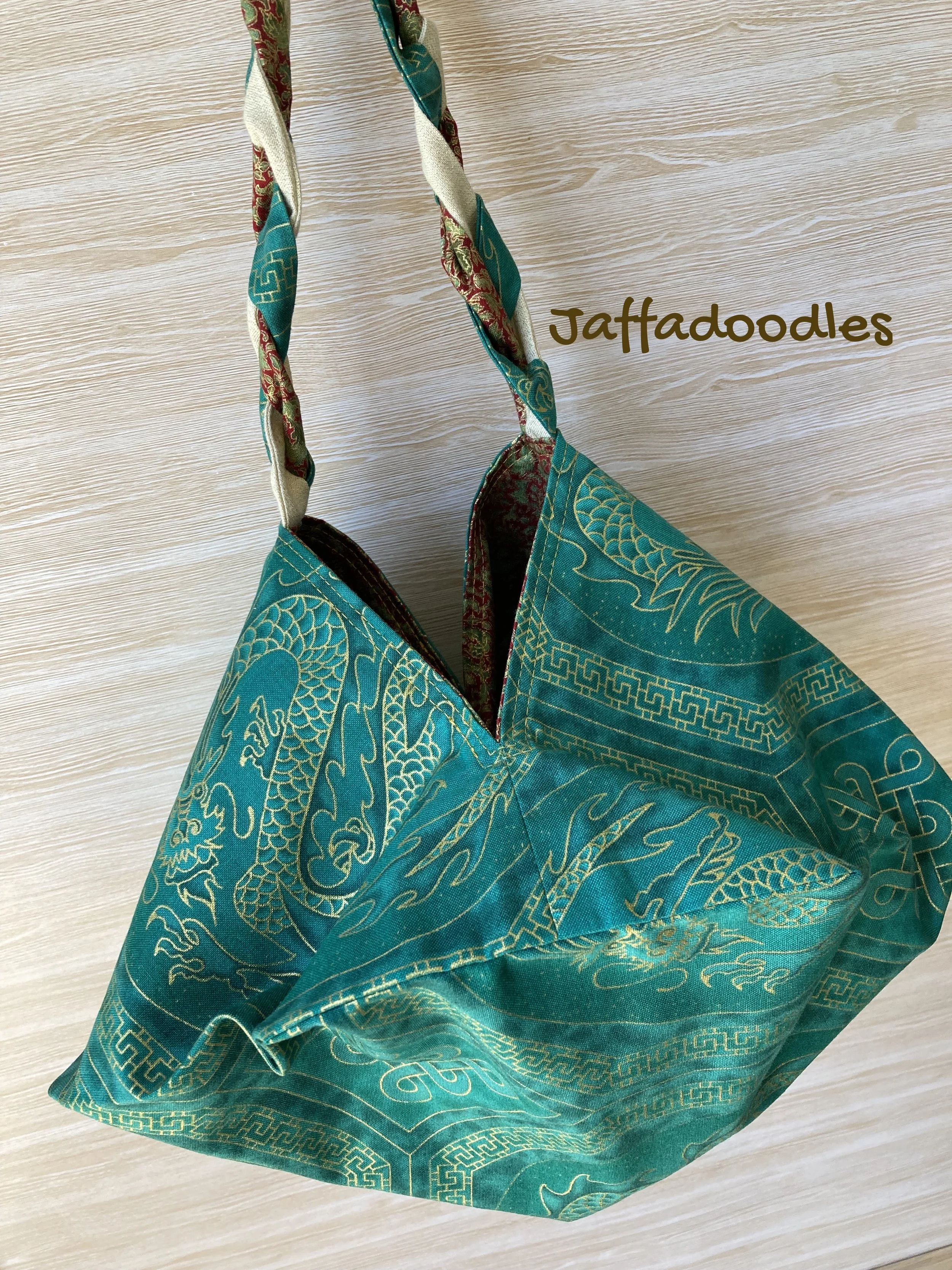 Dragon fabric bag.