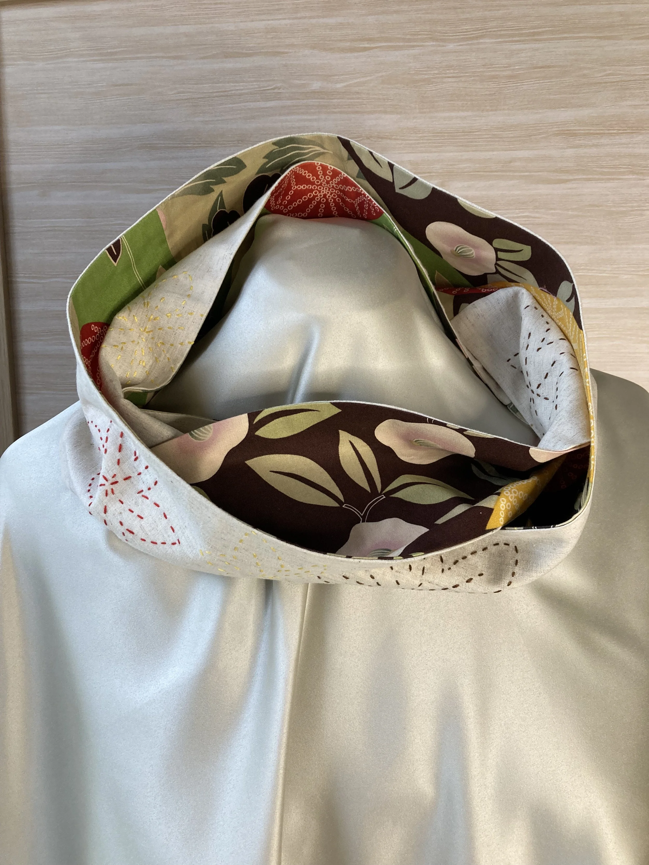 Cream mobius scarf.