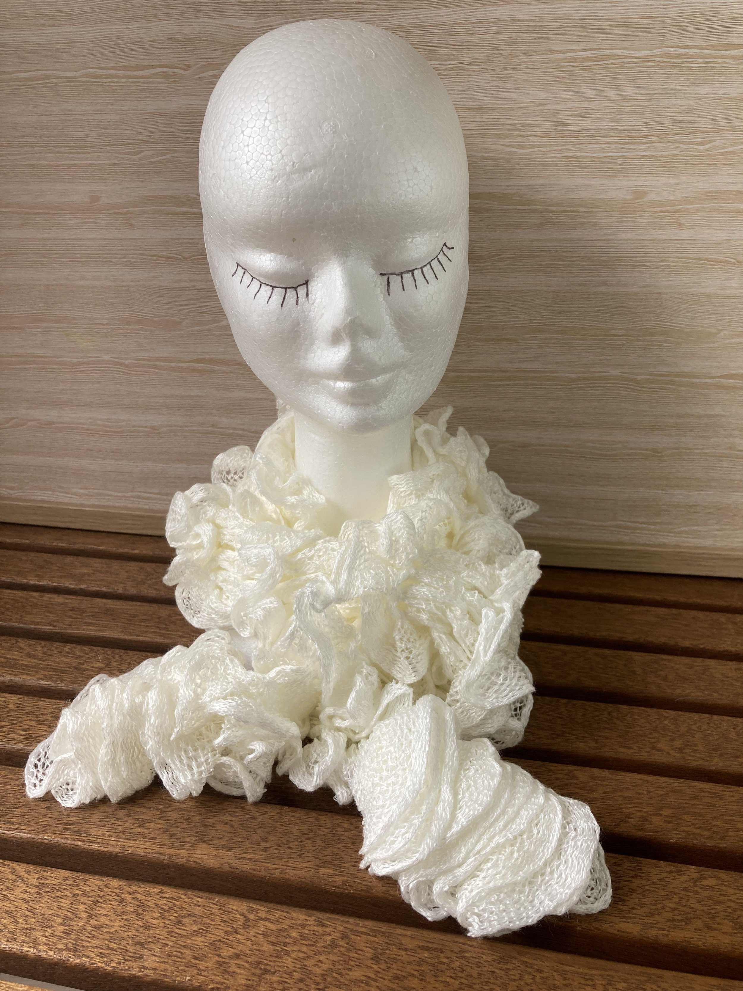 Cream Curly Scarf