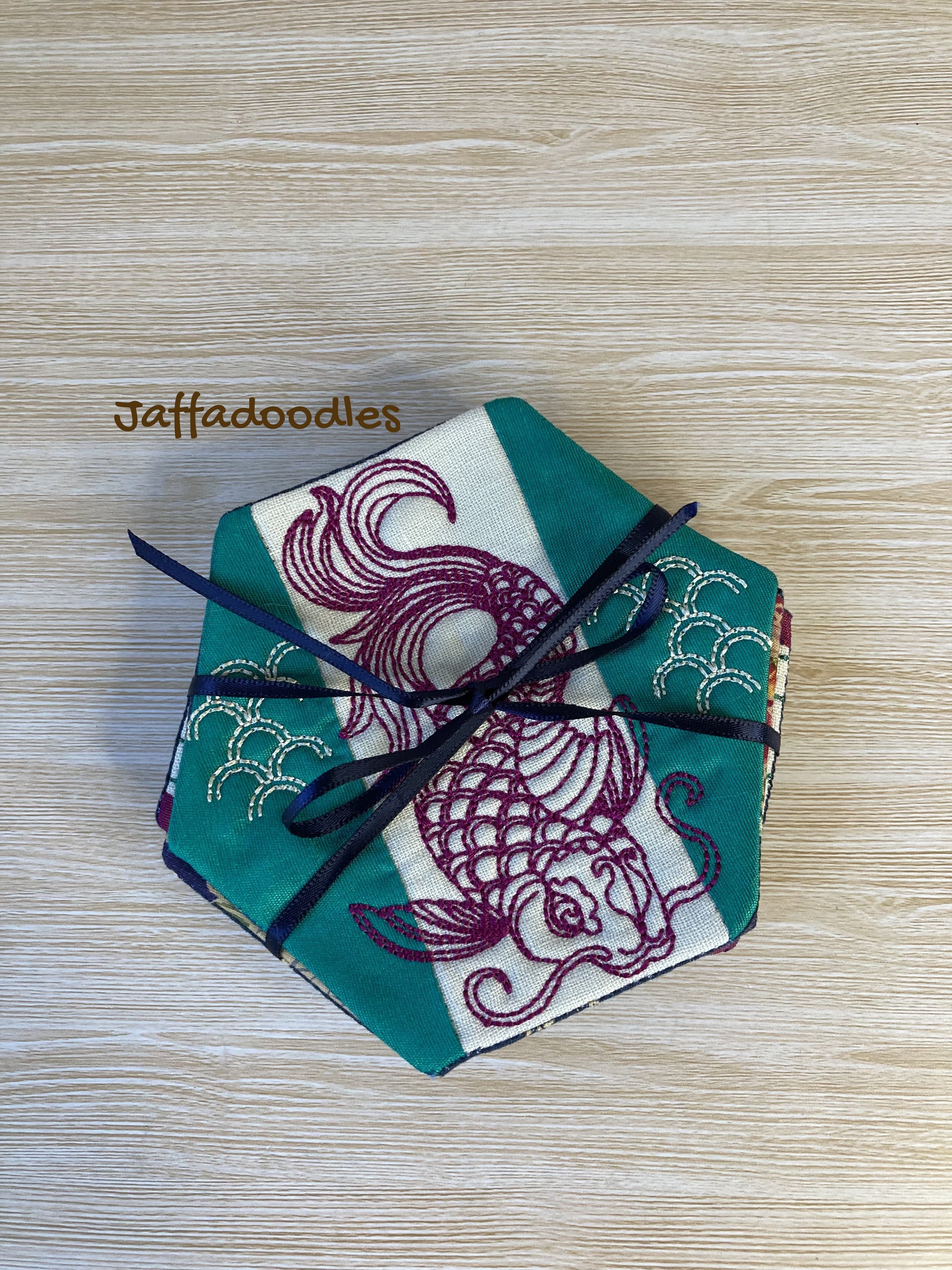 6 Fabric coasters - Set # 2
