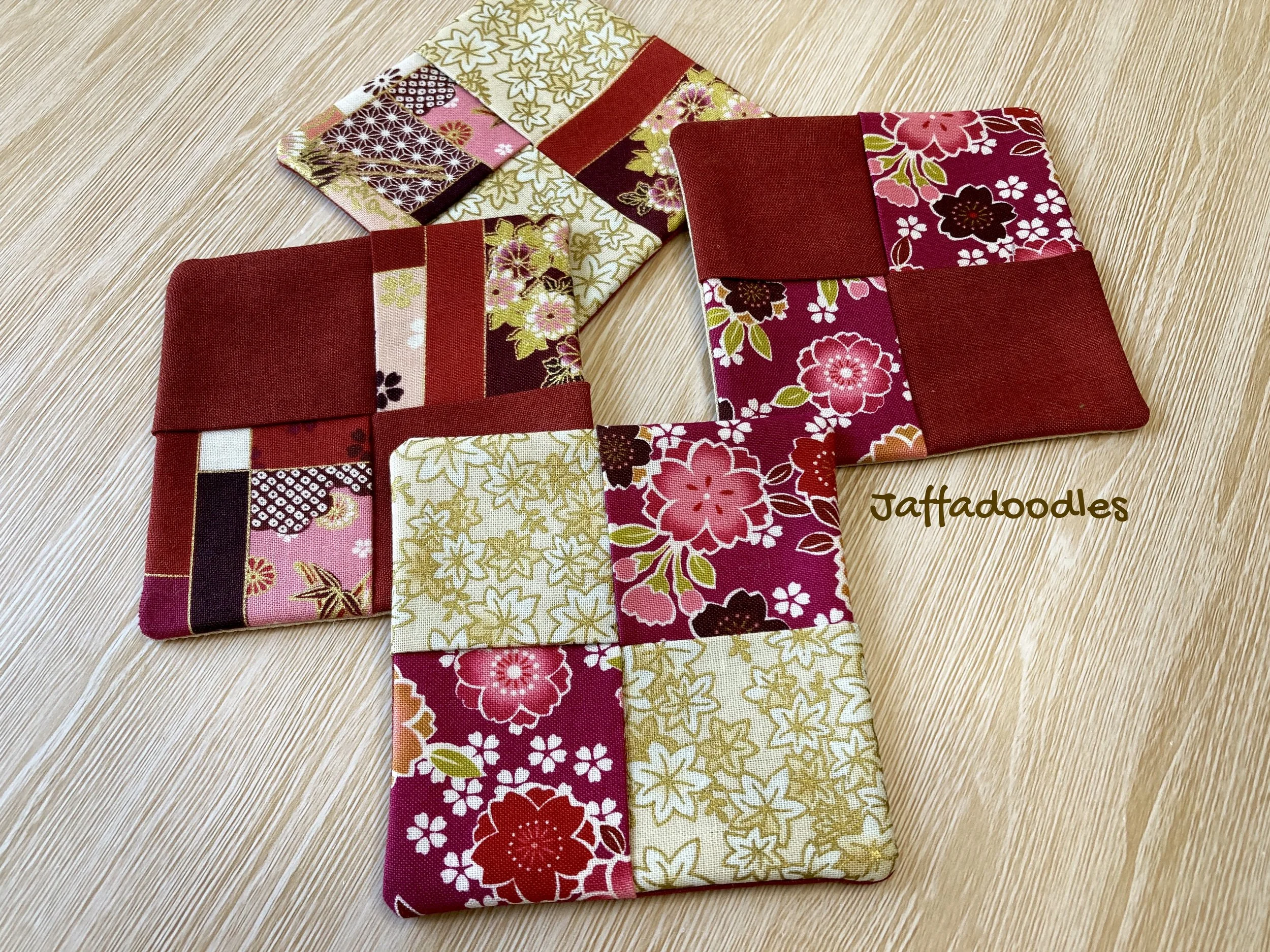 4 Fabric Coasters - Set # 4