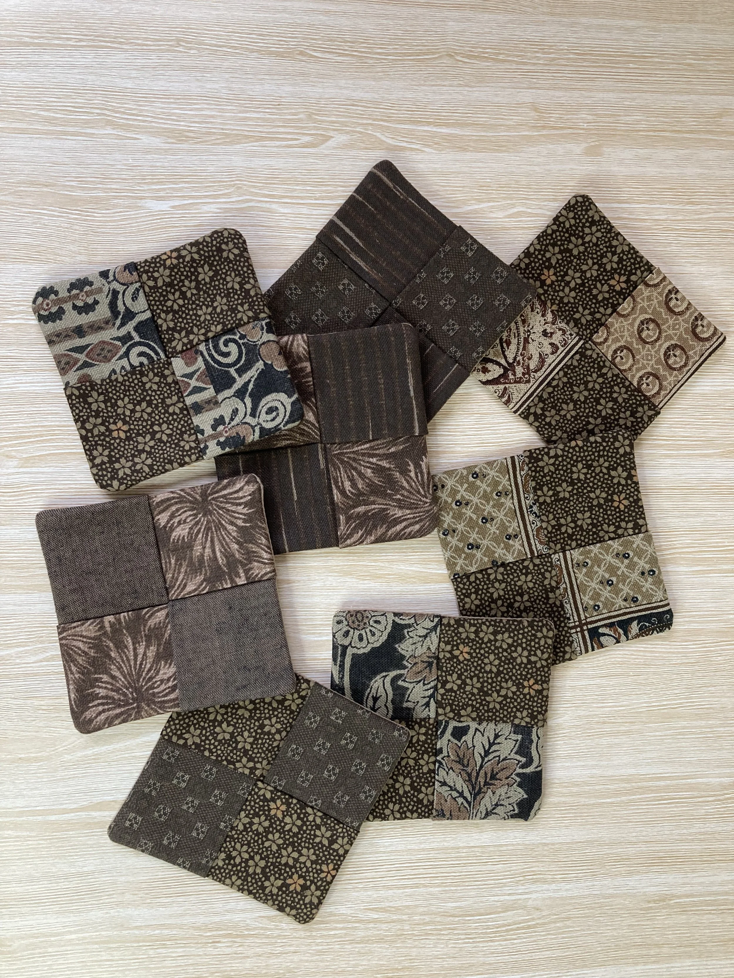 8 Fabric Coasters - Set #6