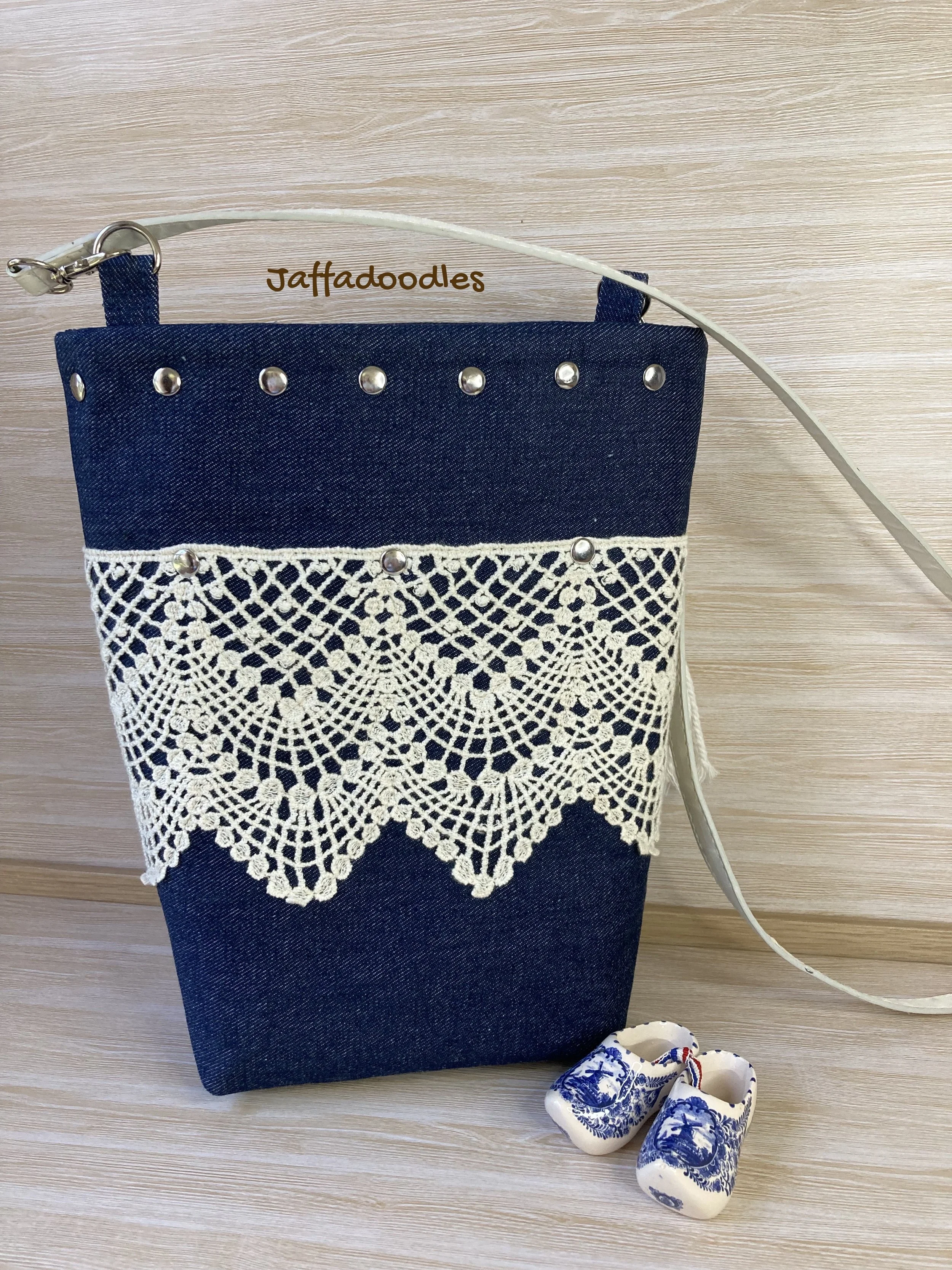 Denim and Lace Bucket Bag