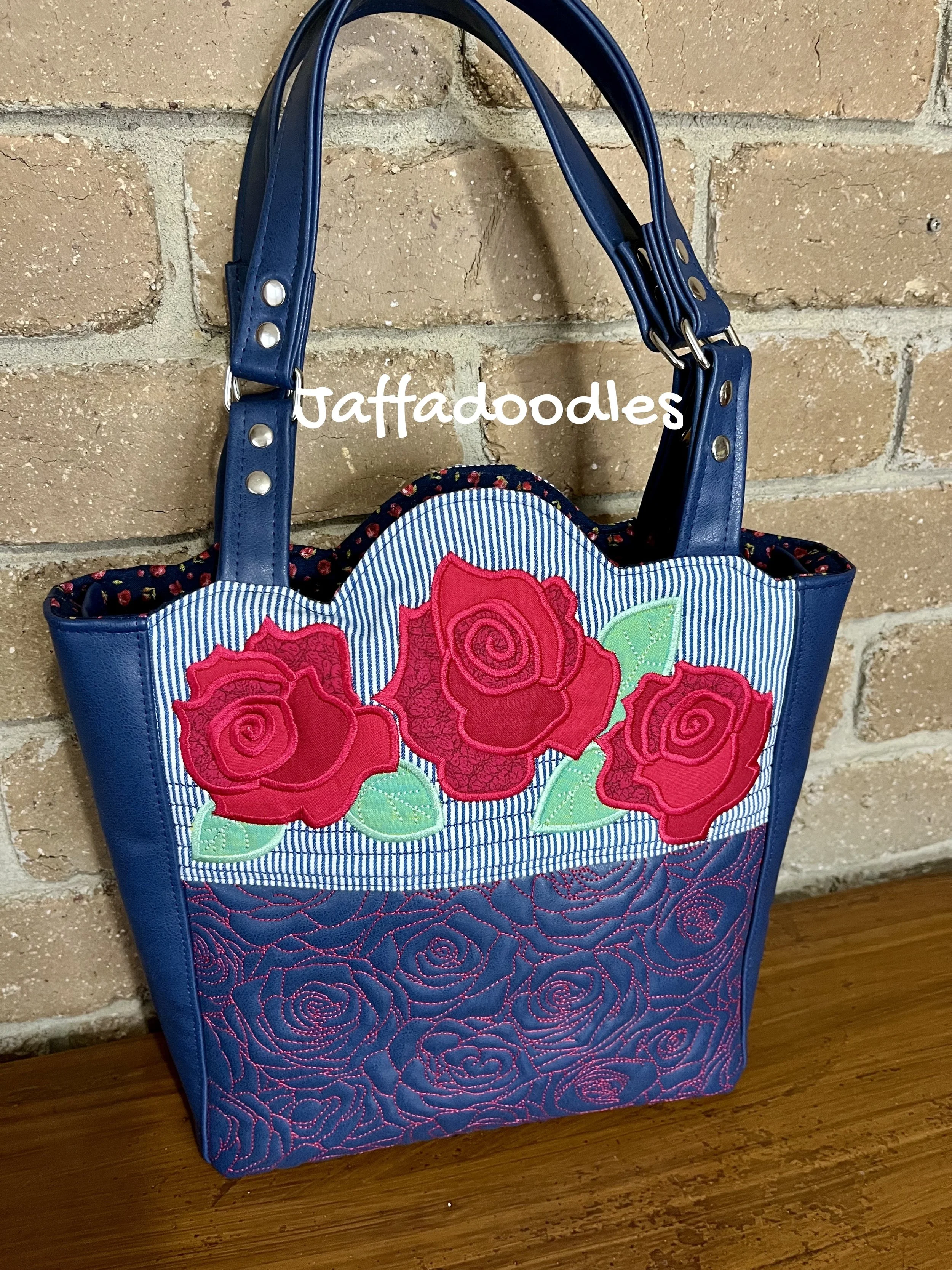 Navy Rose handbag