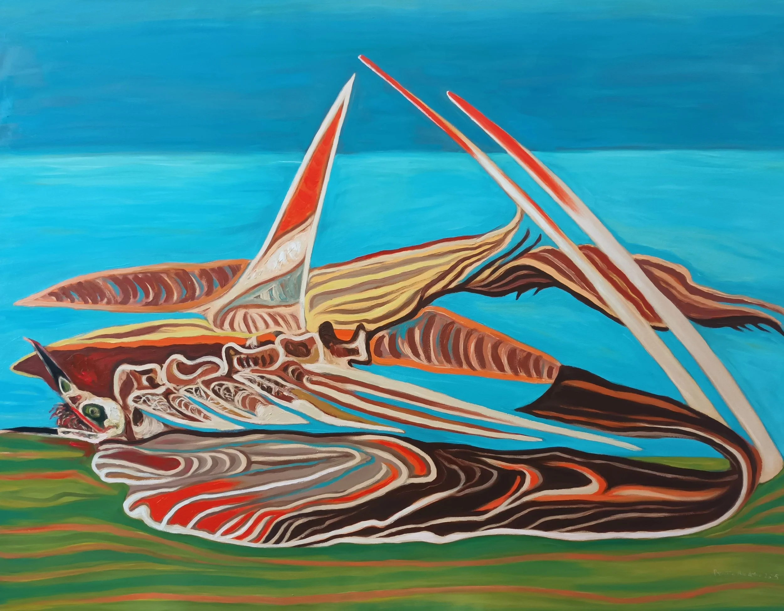 Tierspur, Öl auf Leinwand, 105x 135 cm, 2025