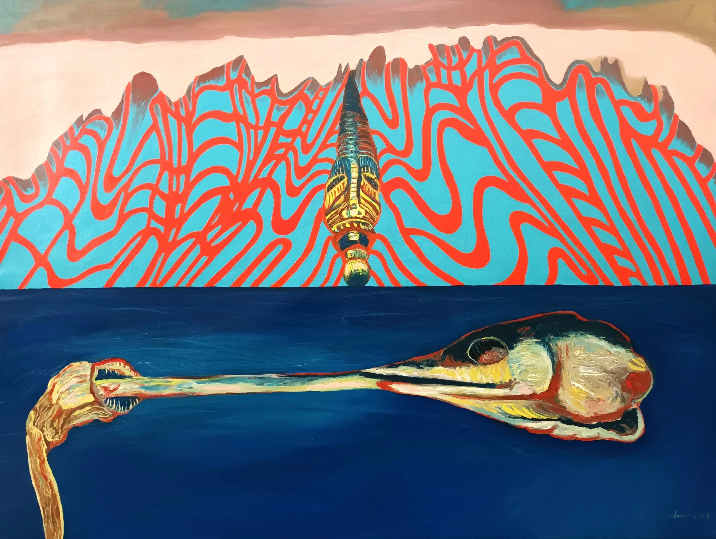 Erinnerungen an das Meer, 2026/ Memories oft he Sea, 2026 
Öl auf Leinwand/ Oil on Canvas
140x 105 cm
