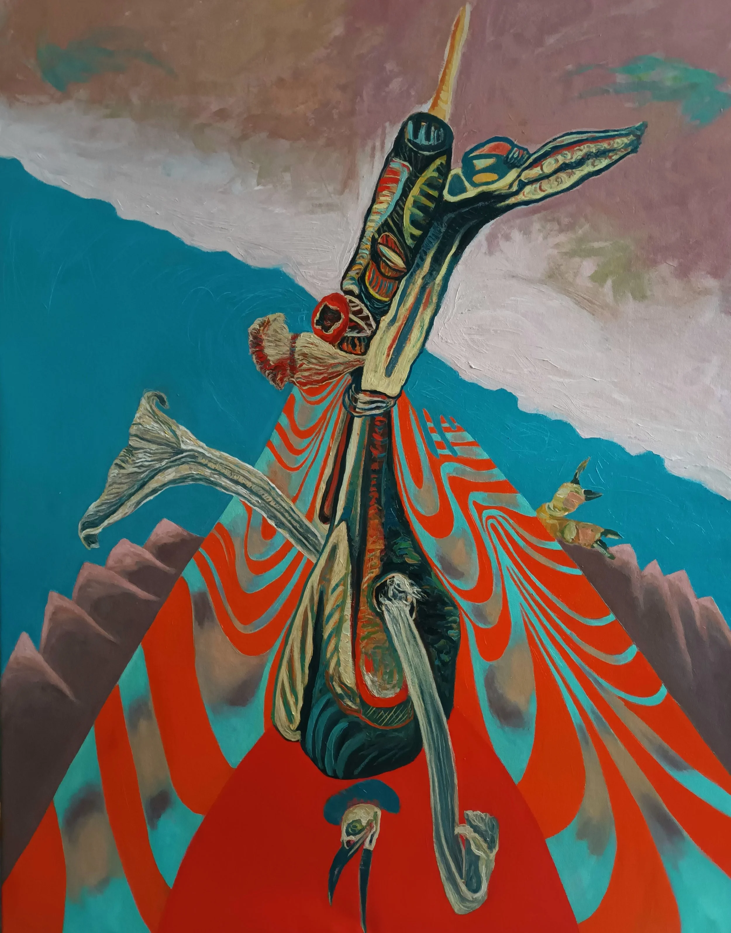 Magische Energie, 135x 105 cm, Öl auf Leinwand, 2025